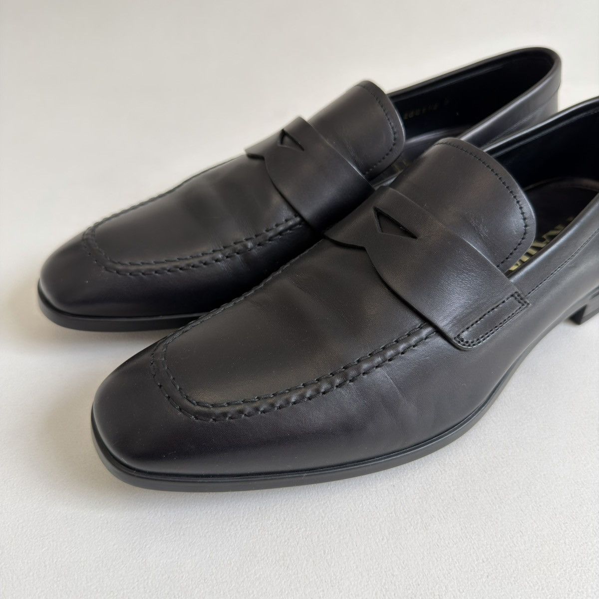 Prada Black Leather ‘Low Profile’ Loafers Size US 9 / EU 42 - 11 Thumbnail