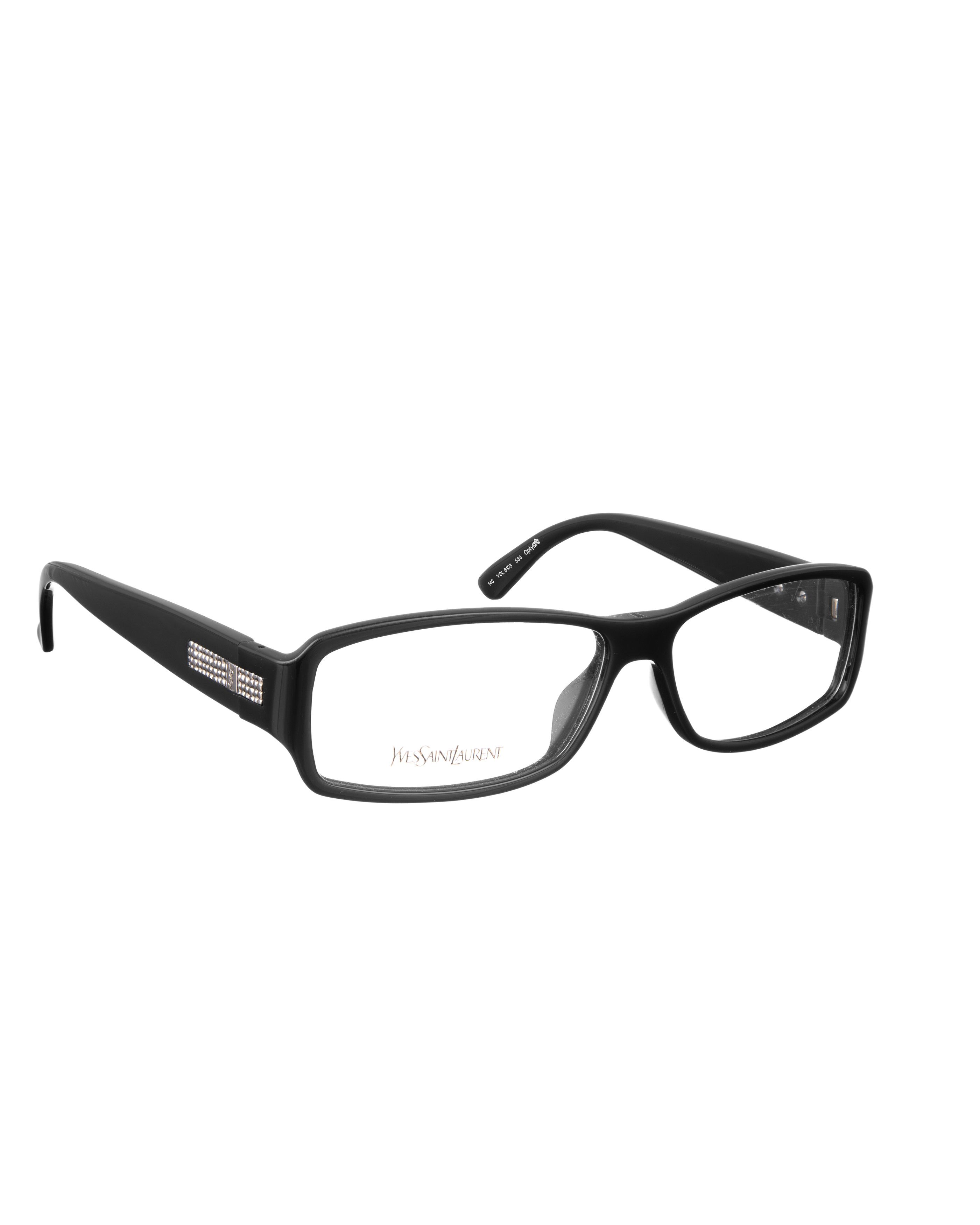 Yves Saint Laurent Yves Saint Laurent 00s Black Glasses with Silver Pieces Size ONE SIZE - 1 Thumbnail