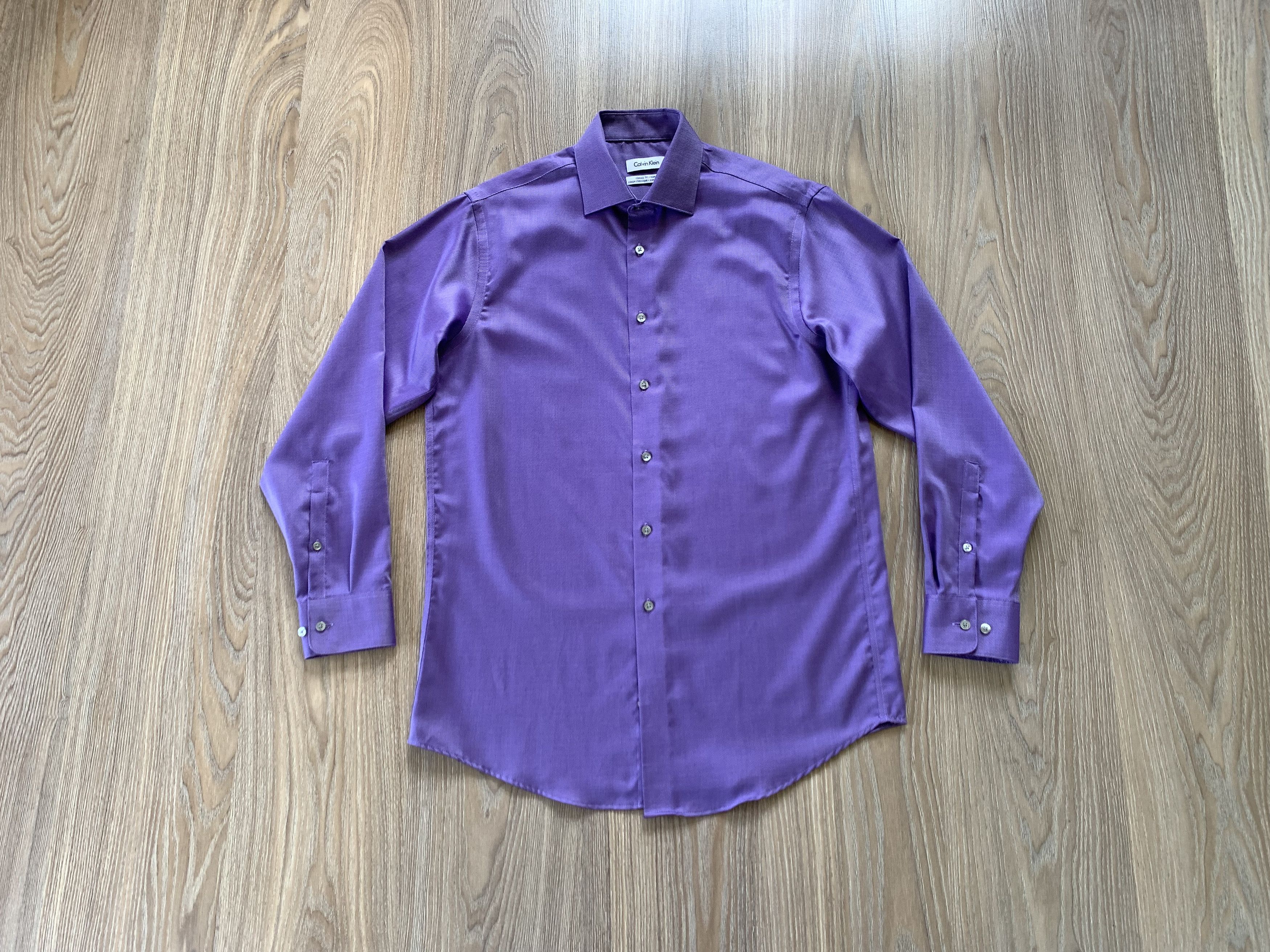 Calvin Klein × Vintage Vintage Calvin Klein Purple Classic Fit Shirt Size US M / EU 48-50 / 2 - 10 Thumbnail