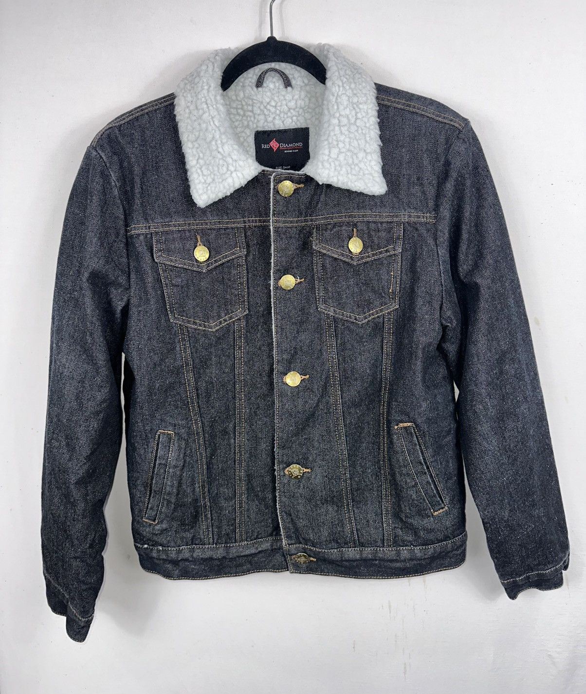 Other Red Diamond Sherpa-Lined Denim Trucker Jacket - Small Size S / US 4 / IT 40 - 1 Thumbnail