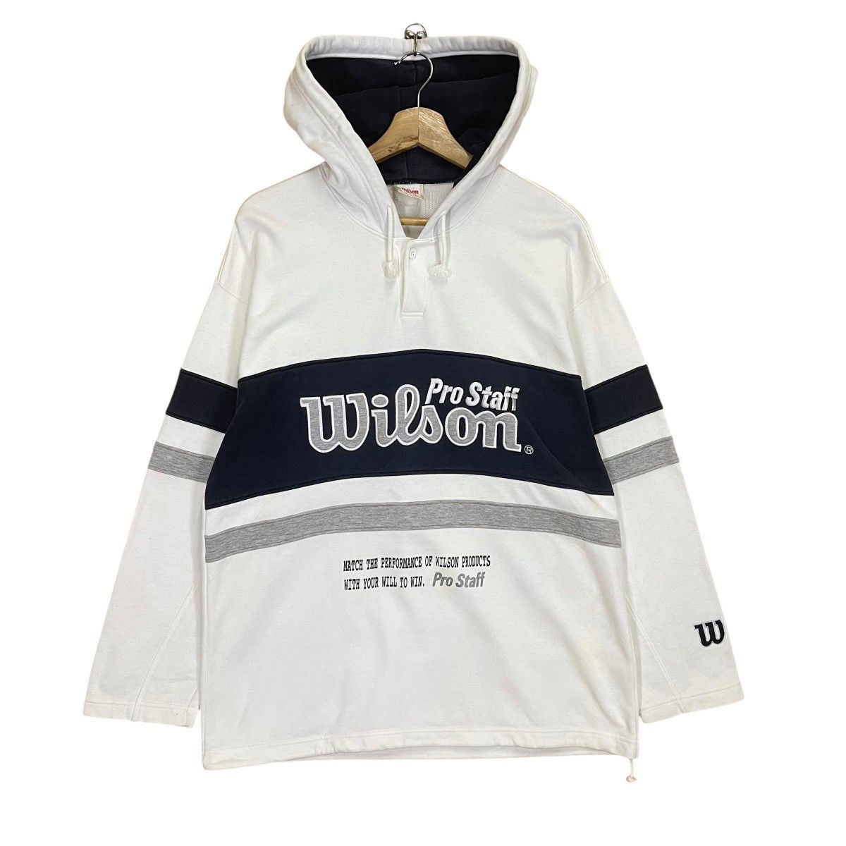 Japanese Brand Vintage 90s Wilson Big Logo Embroidered Crewneck Hoodie Size US L / EU 52-54 / 3 - 1 Thumbnail