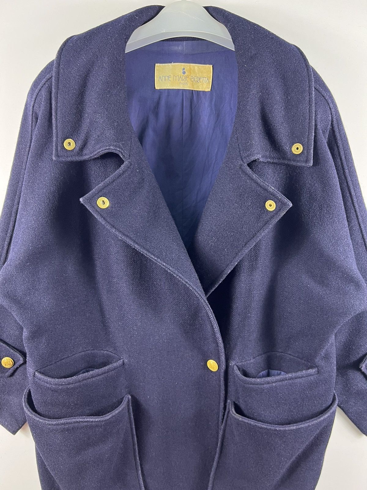 Vintage 🔥80s Fashion Show Anne Marie Beretta,Heavy Coat manches Size US M / EU 48-50 / 2 - 3 Thumbnail