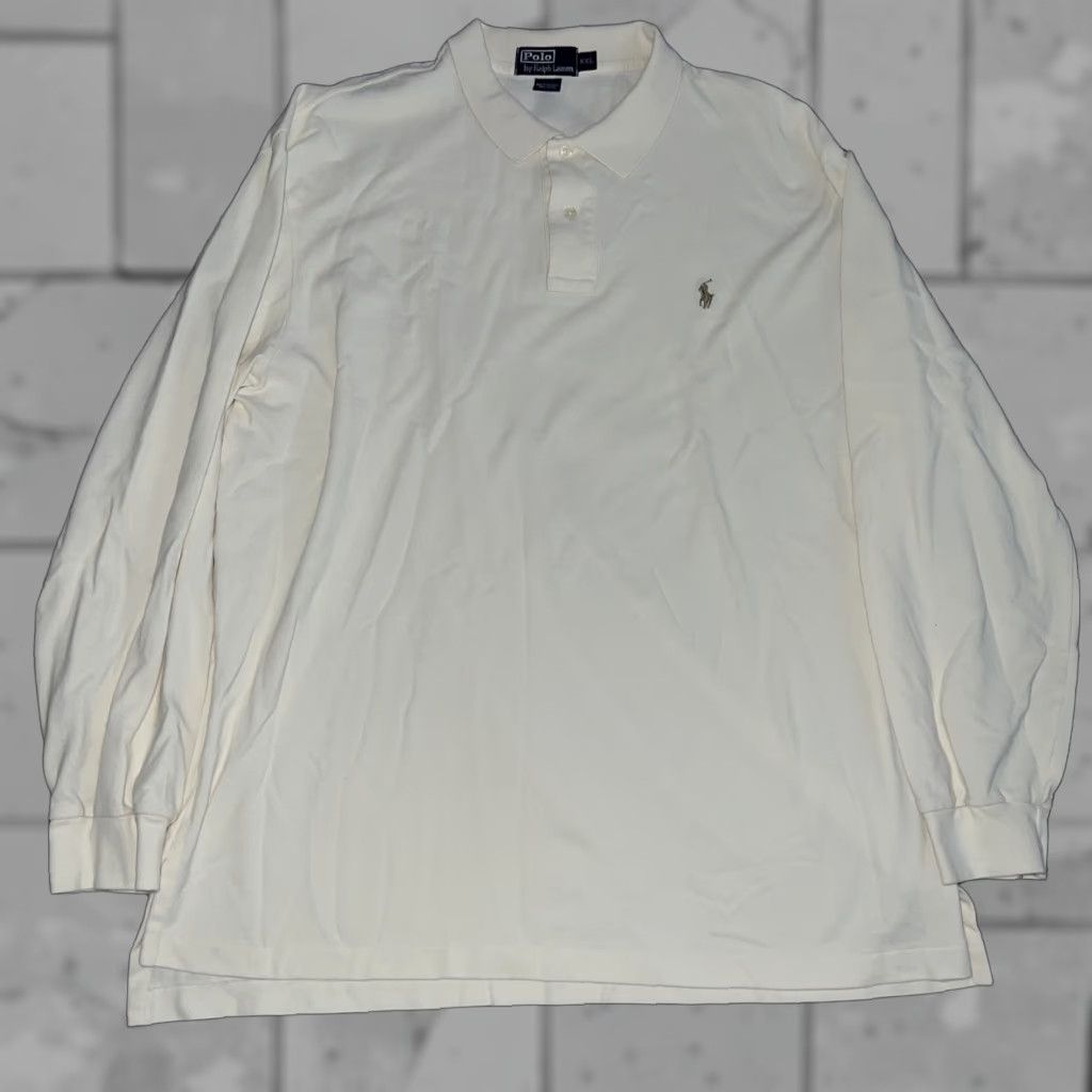 Polo Ralph Lauren Polo Ralph Lauren Beige Long Sleeve Polo Shirt Mens Size 2XL Size US XXL / EU 58 / 5 - 1 Thumbnail