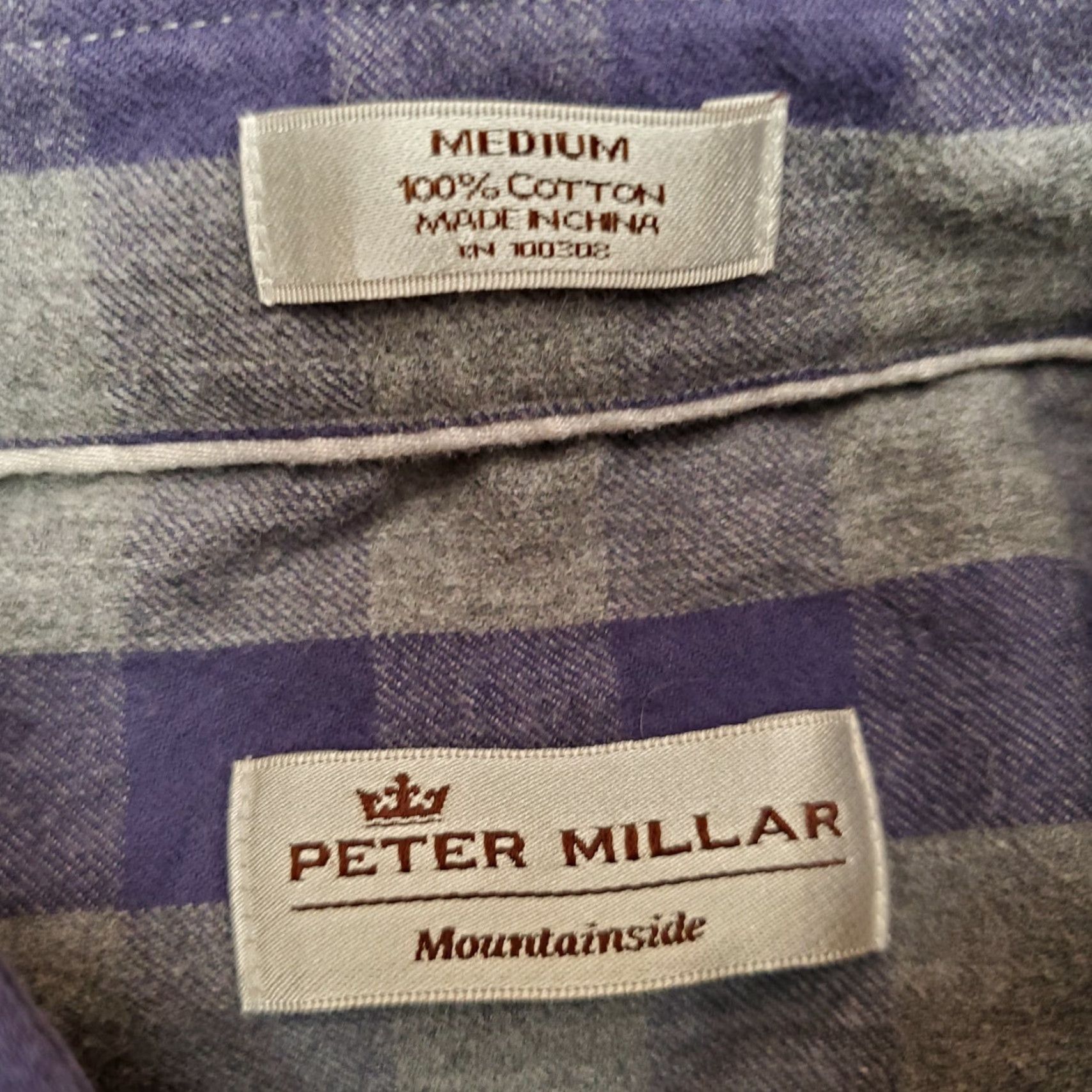 Peter Millar VINTAGE Peter Millar Shirt Mens Medium Blue Plaid Mountainside Flannel Long Sleeve Size US M / EU 48-50 / 2 - 6 Thumbnail