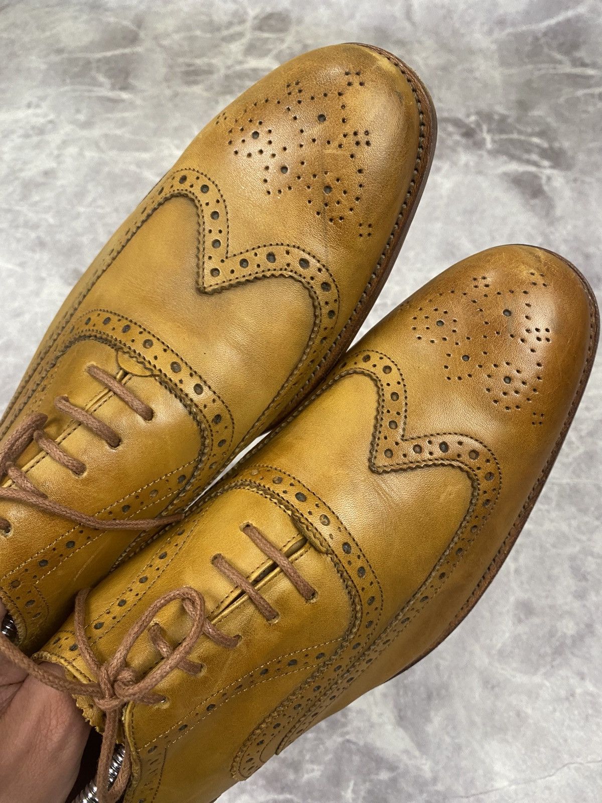Grenson Grenson Dylan Wing Tip Oxford Brogue Leather Shoes Size: 46 Size US 13 / EU 46 - 7 Thumbnail