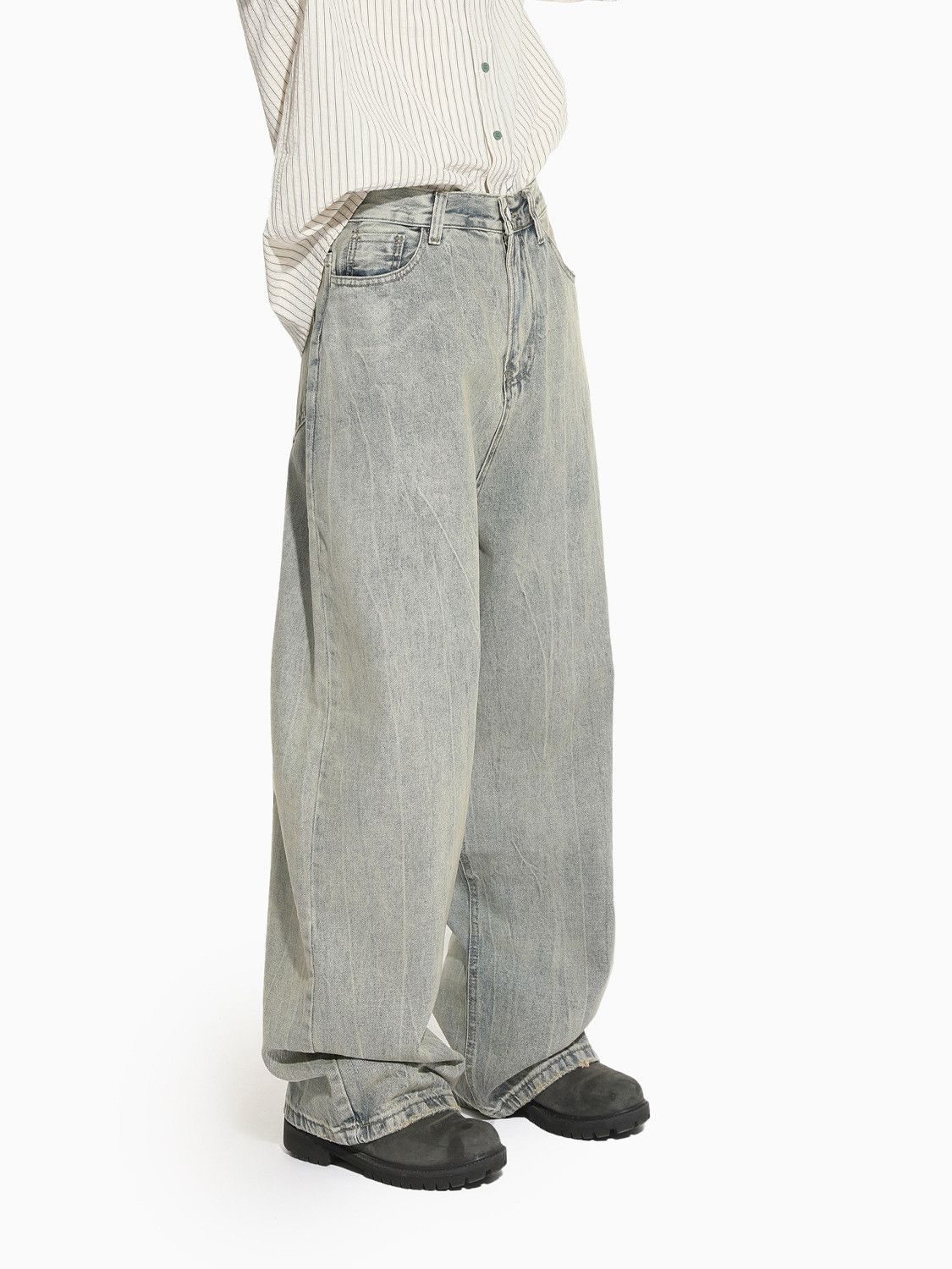Vintage Men's Retro Distressed Washed Loose Wide-Leg Vibe Jeans Size US 32 / EU 48 - 4 Thumbnail