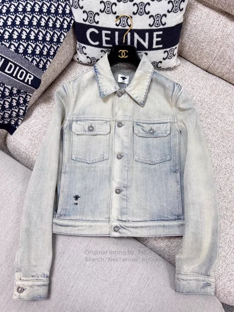 Dior Dior Little bee embroidered washed denim jacket Size XS / US 0-2 / IT 36-38 - 1 Thumbnail