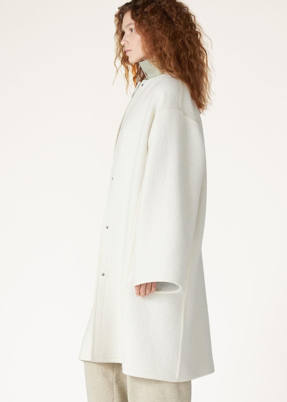 Loro Piana o1srvl11e1224 Virgin Wool Geir Coat in White Size M / US 6-8 / IT 42-44 - 4 Thumbnail