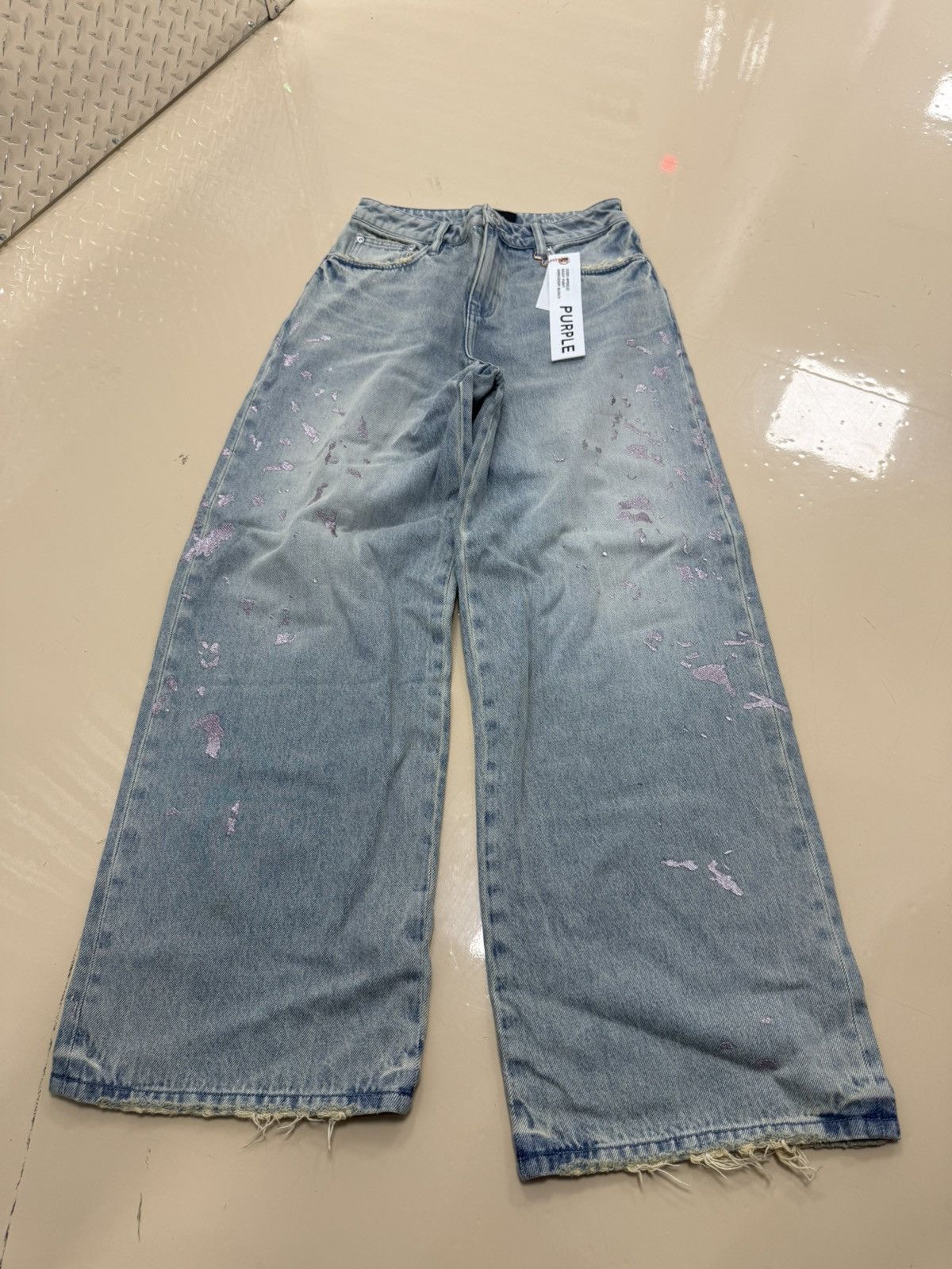 Other Purple Brand Baggy Embroidery Bleach Pants Size 26" / US 2 / IT 38 - 1 Thumbnail