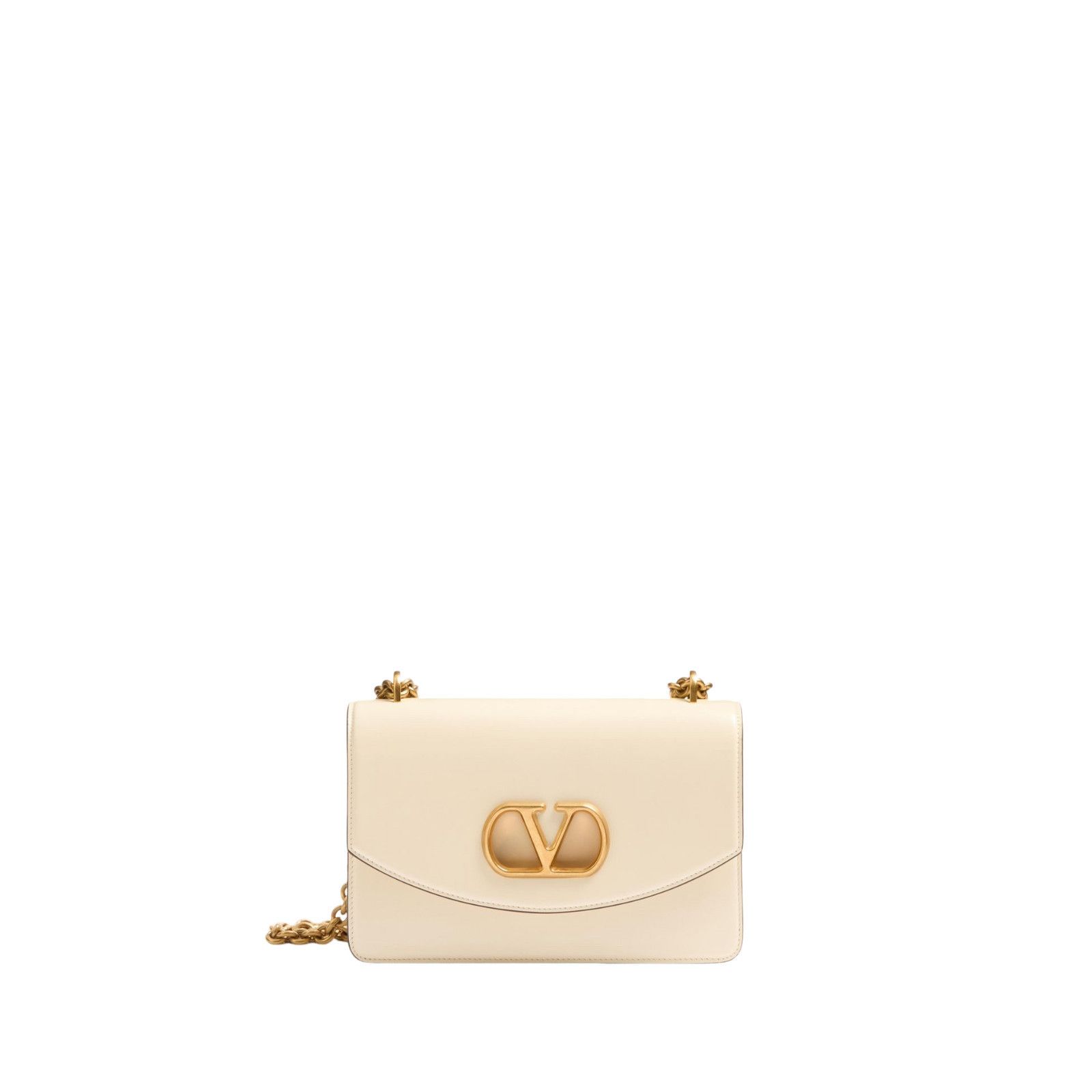 Valentino VALENTINO GARAVANI Vain Medium $4490 Ivory Shiny Leather Sho Size ONE SIZE - 1 Thumbnail