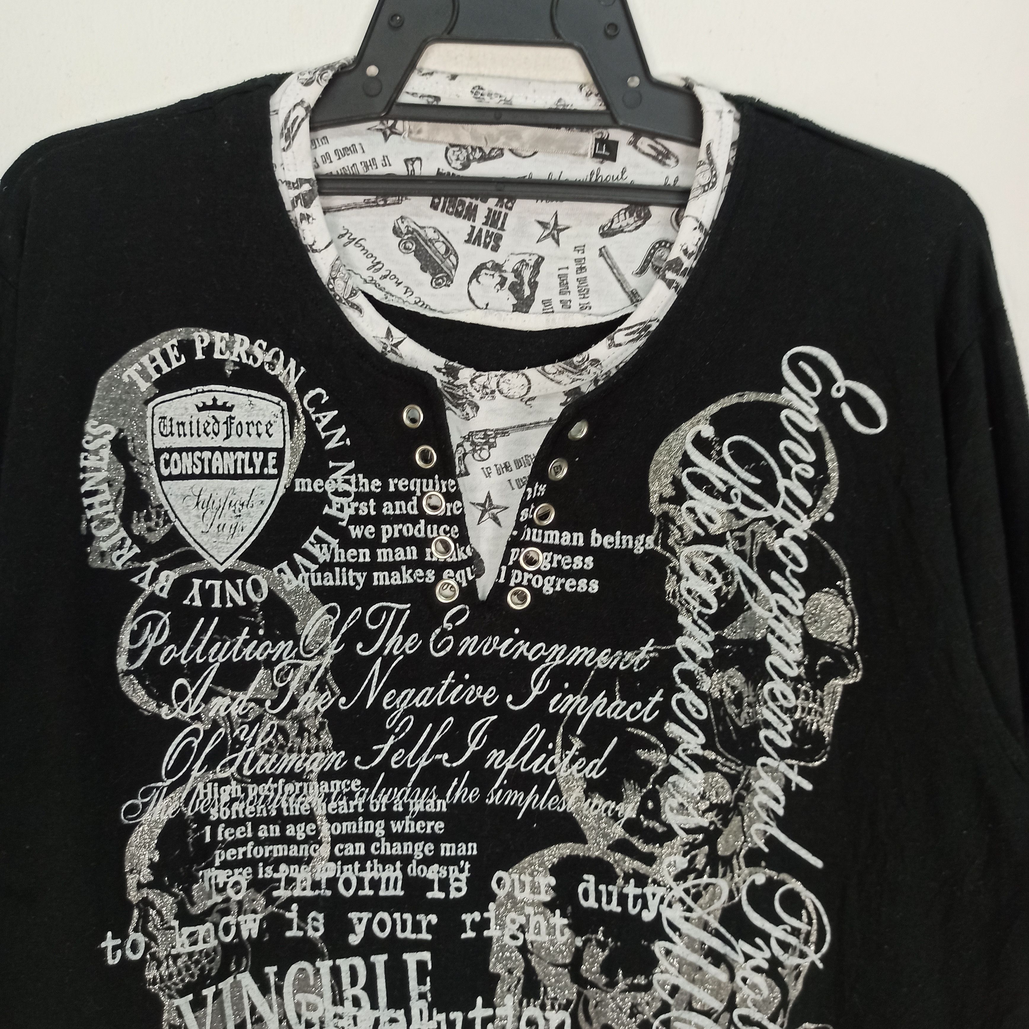 14th Addiction Punk Poem 2 layer Japanese Brand Long Sleeve Tees Size US L / EU 52-54 / 3 - 3 Thumbnail
