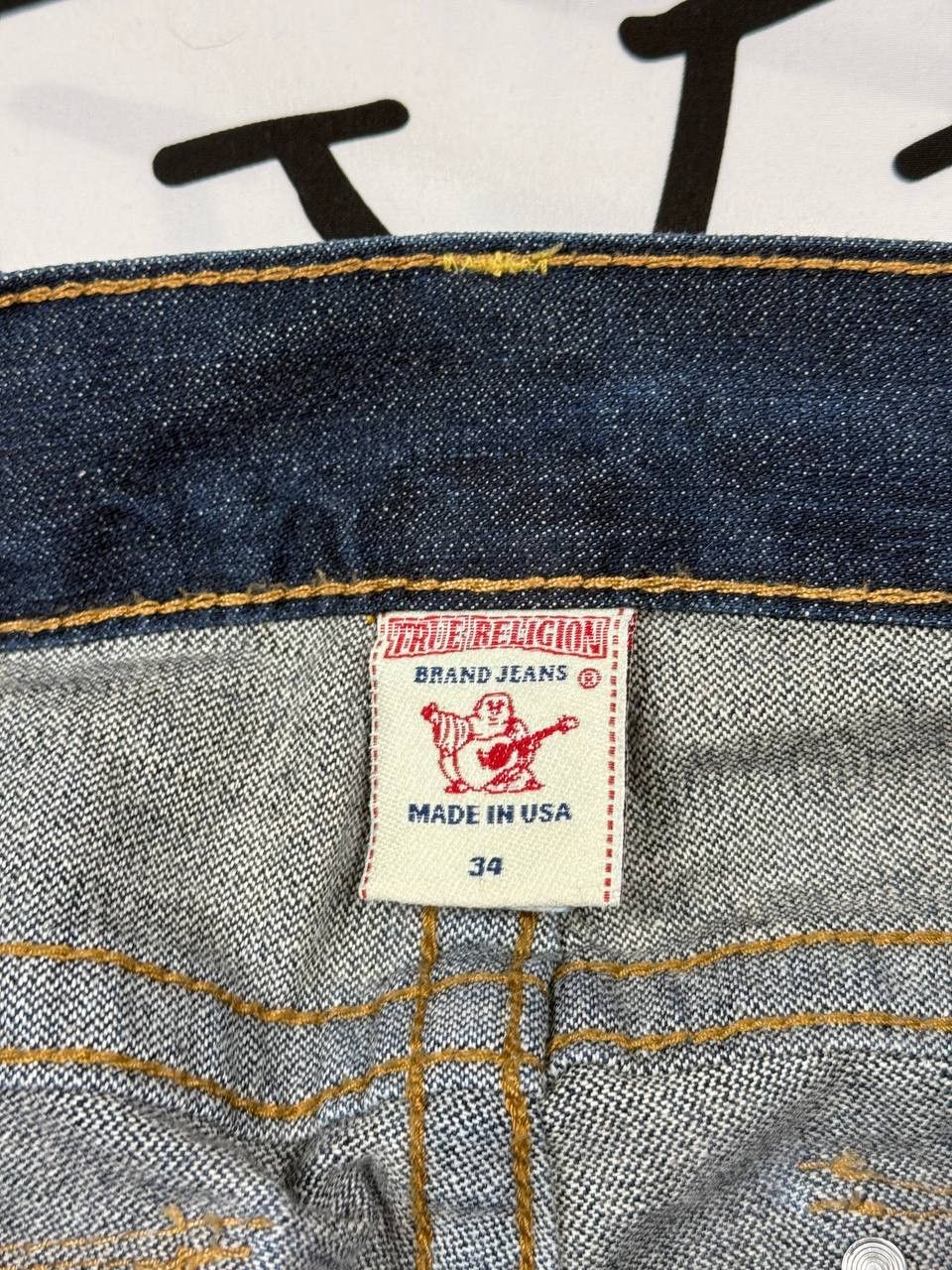 True Religion Vintage True Religion Denim Straight Jeans Leather Flap Size US 34 / EU 50 - 5 Thumbnail