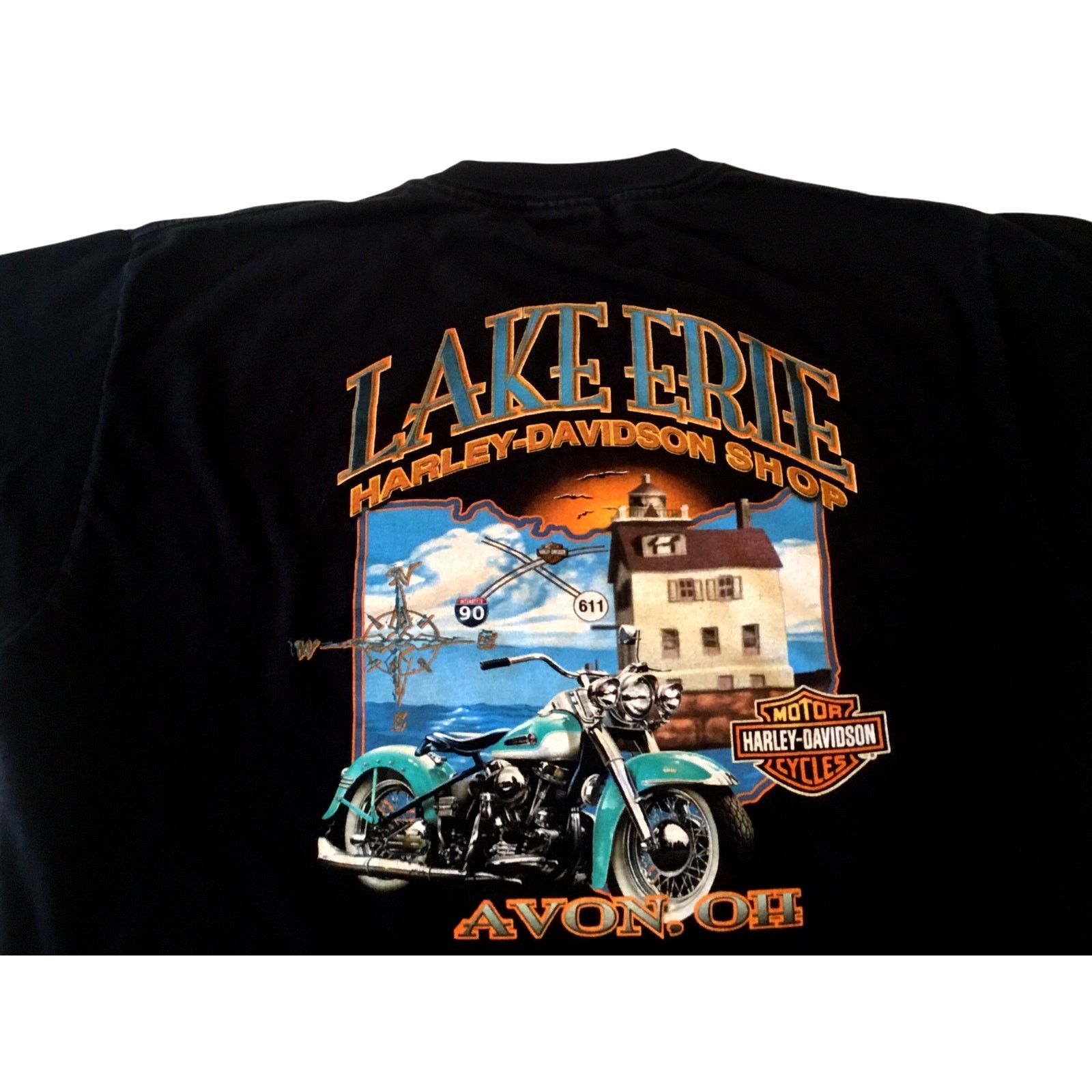 Harley Davidson Harley Davidson T-Shirt L Eagle Black Lake Erie Avon Ohio Size US L / EU 52-54 / 3 - 4 Thumbnail