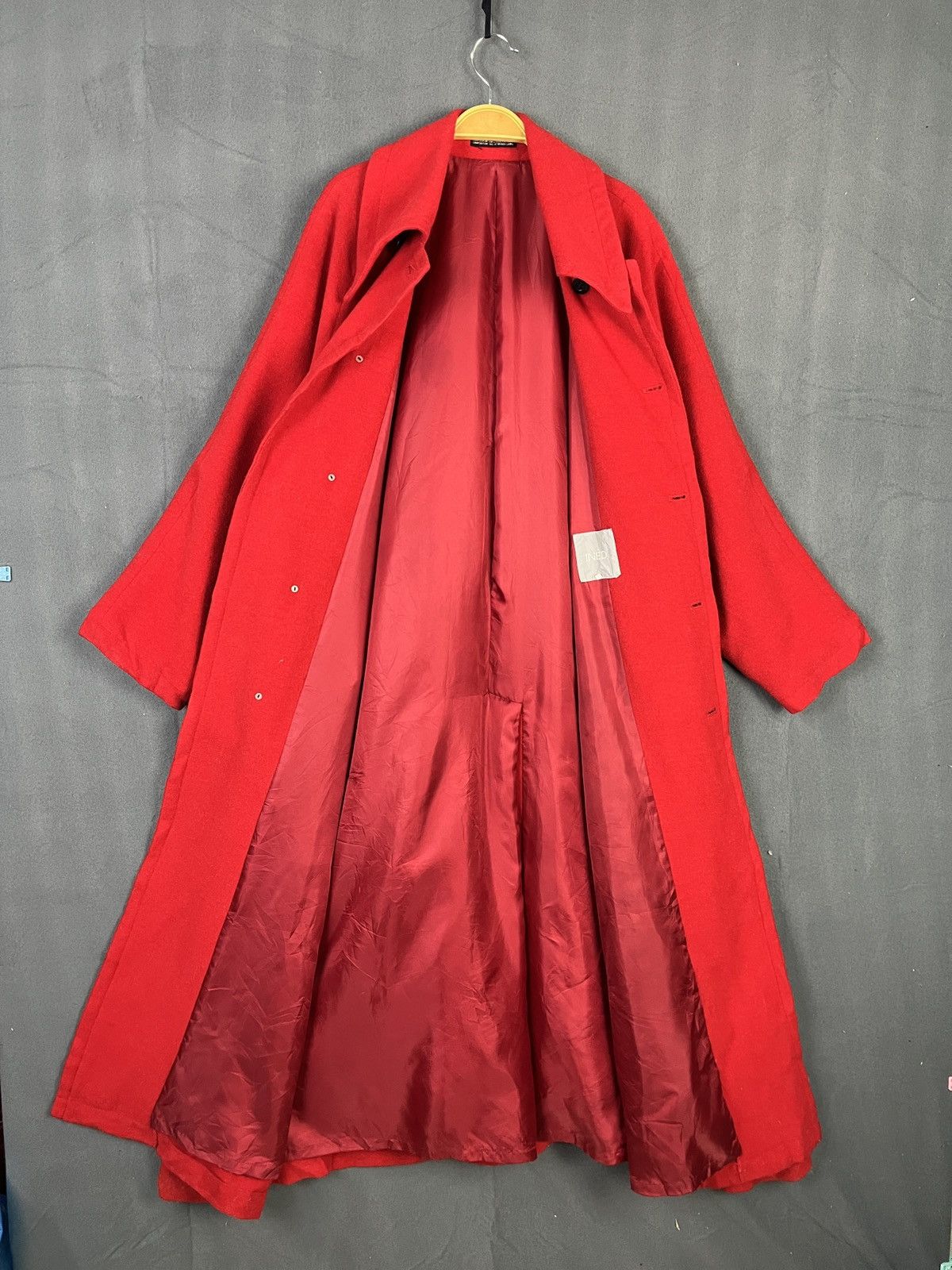 Yohji Yamamoto INÉD Red Wool Long Coat Size US M / EU 48-50 / 2 - 6 Thumbnail