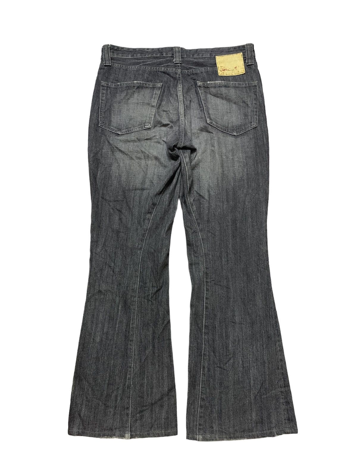 Hysteric Glamour Flare Japanese Brand Unknown Double Seam Washed Black Size US 35 - 2 Thumbnail