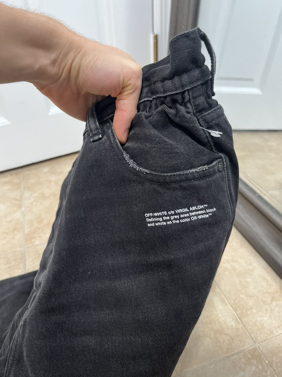 Off-White Off-White denim Virgil Abloh jeans black 31 size mens Size US 31 - 2 Thumbnail