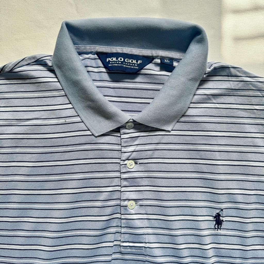 Polo Ralph Lauren Ralph Lauren Polo Golf Blue Stripes Shirt Size US XL / EU 56 / 4 - 2 Thumbnail