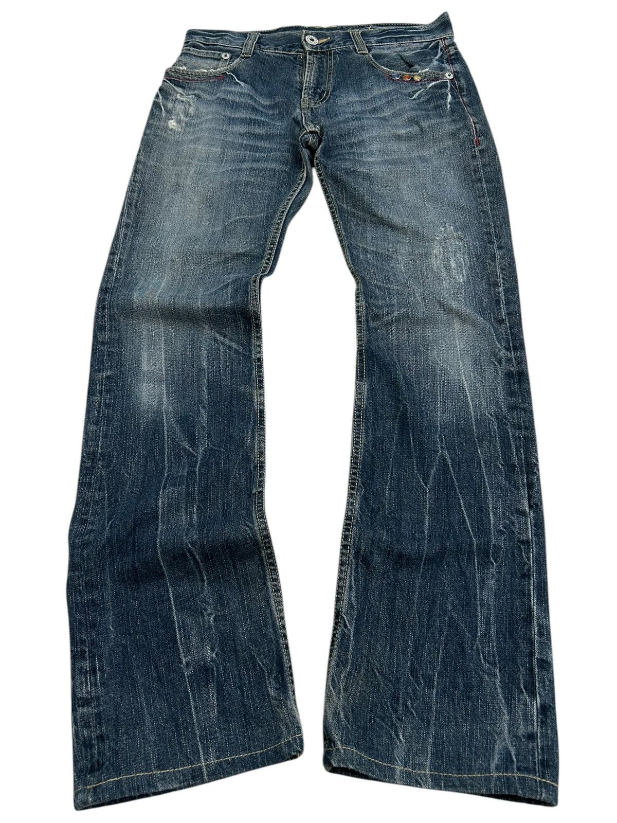 Japanese Brand × Tornado Mart Winger Japan Patch Embellishments Blue Way Distressed Jean Size US 31 - 2 Thumbnail