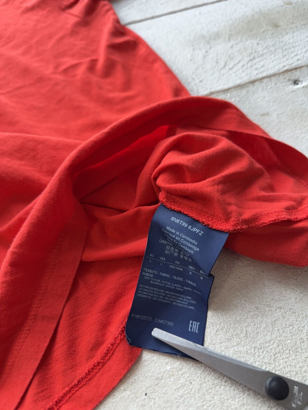 Armani Luxury 00s Armani Jeans AJ Logo Red T-Shirt Pima Cotton Size US M / EU 48-50 / 2 - 7 Thumbnail