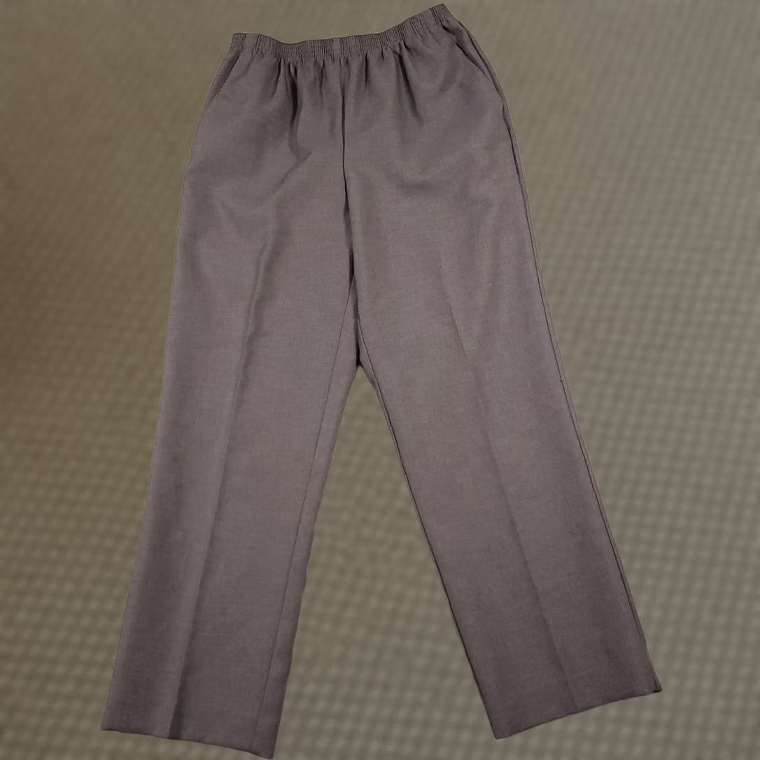 Vintage Alfred Dunner Pants Womens 10 Gray Straight Leg Pull On Pockets Workwear Career Dress Pants Slimline Size 32" / US 10 / IT 46 - 1 Thumbnail
