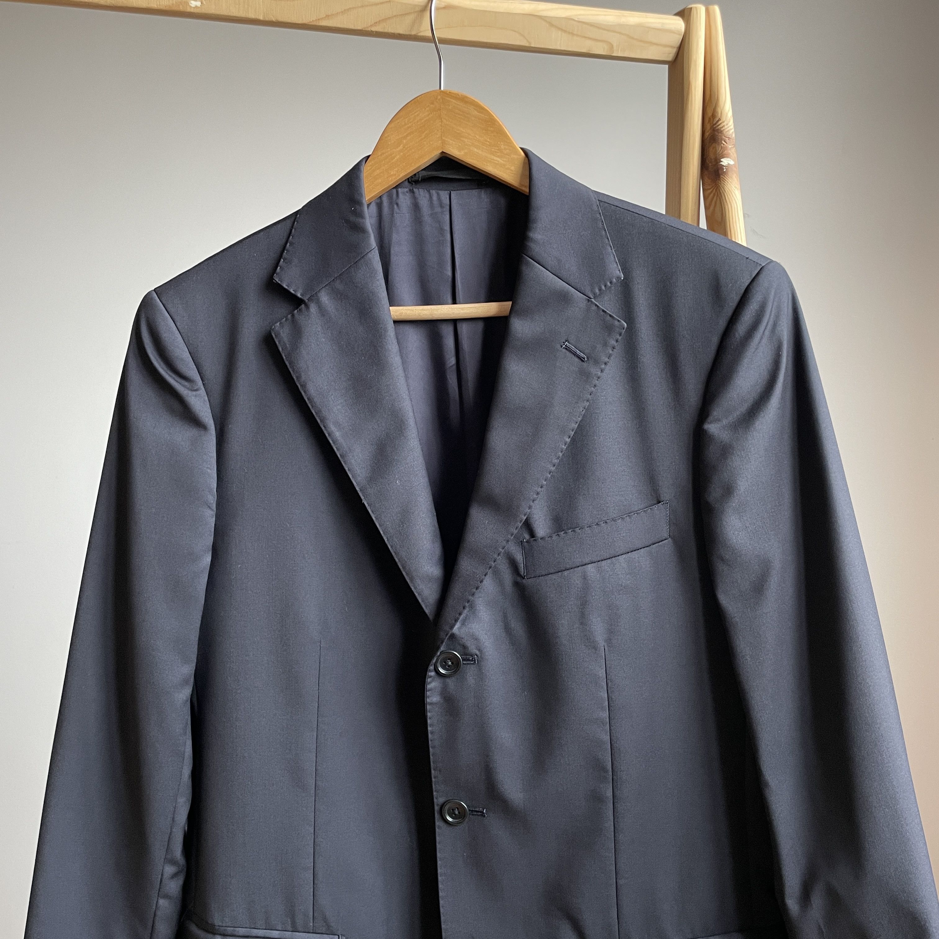 Boggi Boggi Milano Dark Navy Wool 3 Button Suit Size EUR 48 Size 38R - 5 Thumbnail