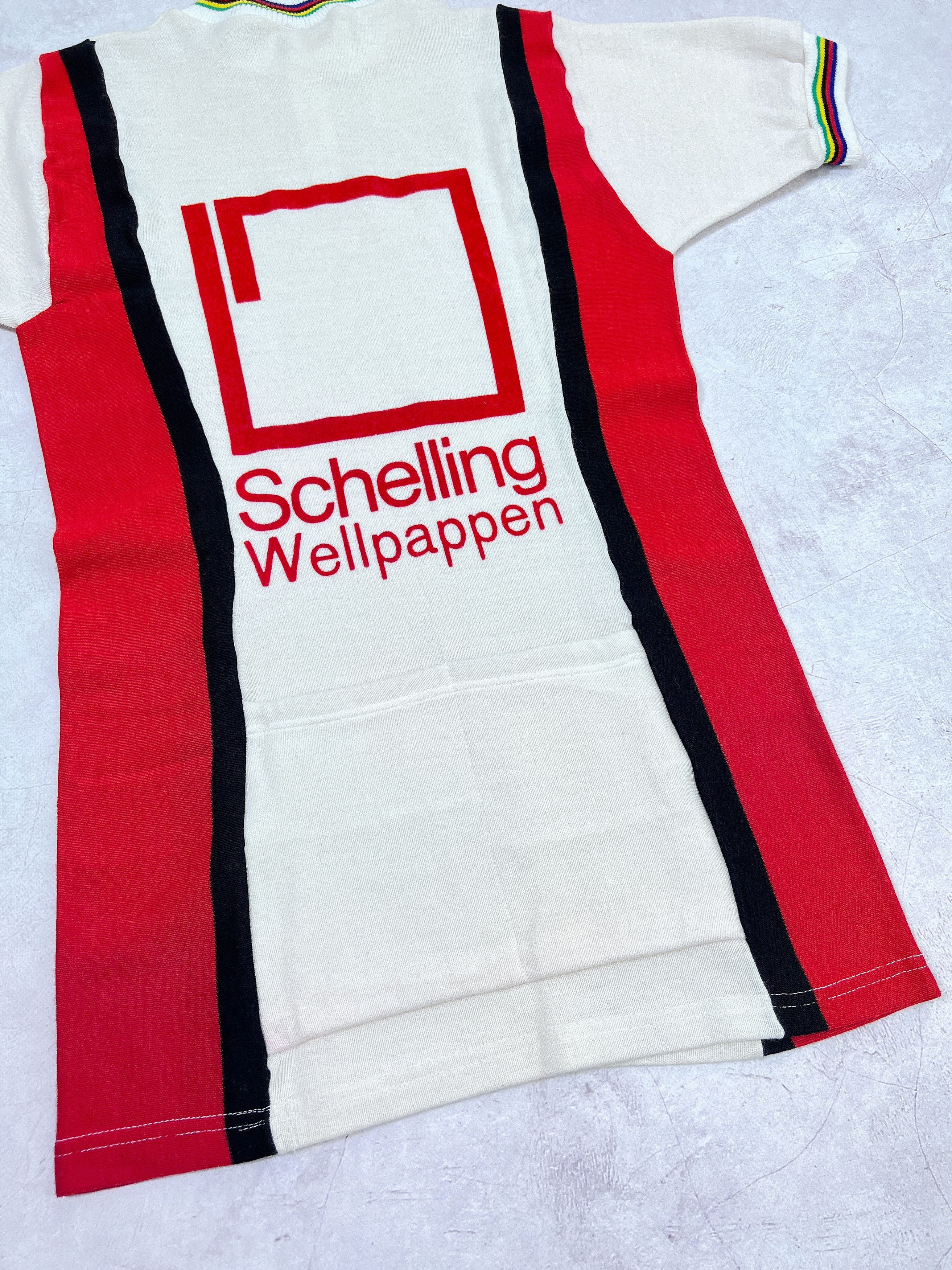 Sports Specialties × Vintage 70s Schelling Wellpappen Cycling Jersey by Cryloa Size US S / EU 44-46 / 1 - 14 Thumbnail