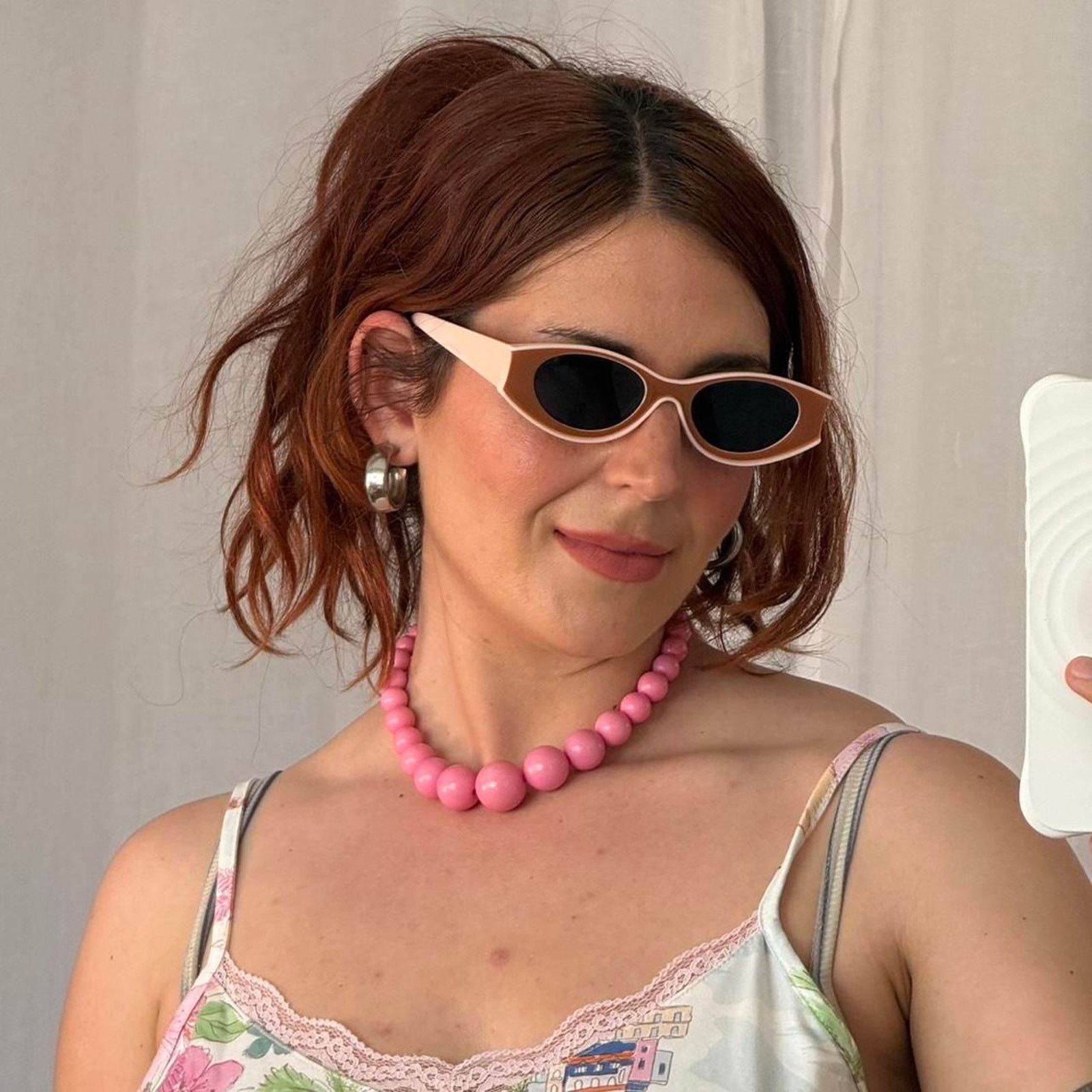 Other brown and pink oval slim sunglasses Size ONE SIZE - 2 Thumbnail