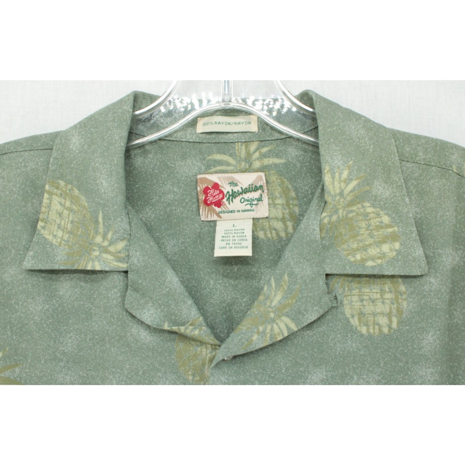 Hilo Hattie VINTAGE Hilo Hattie Shirt Men's Large Green Hawaiian Vacation Pineapple Short Sleeve Shirt Size US L / EU 52-54 / 3 - 5 Thumbnail