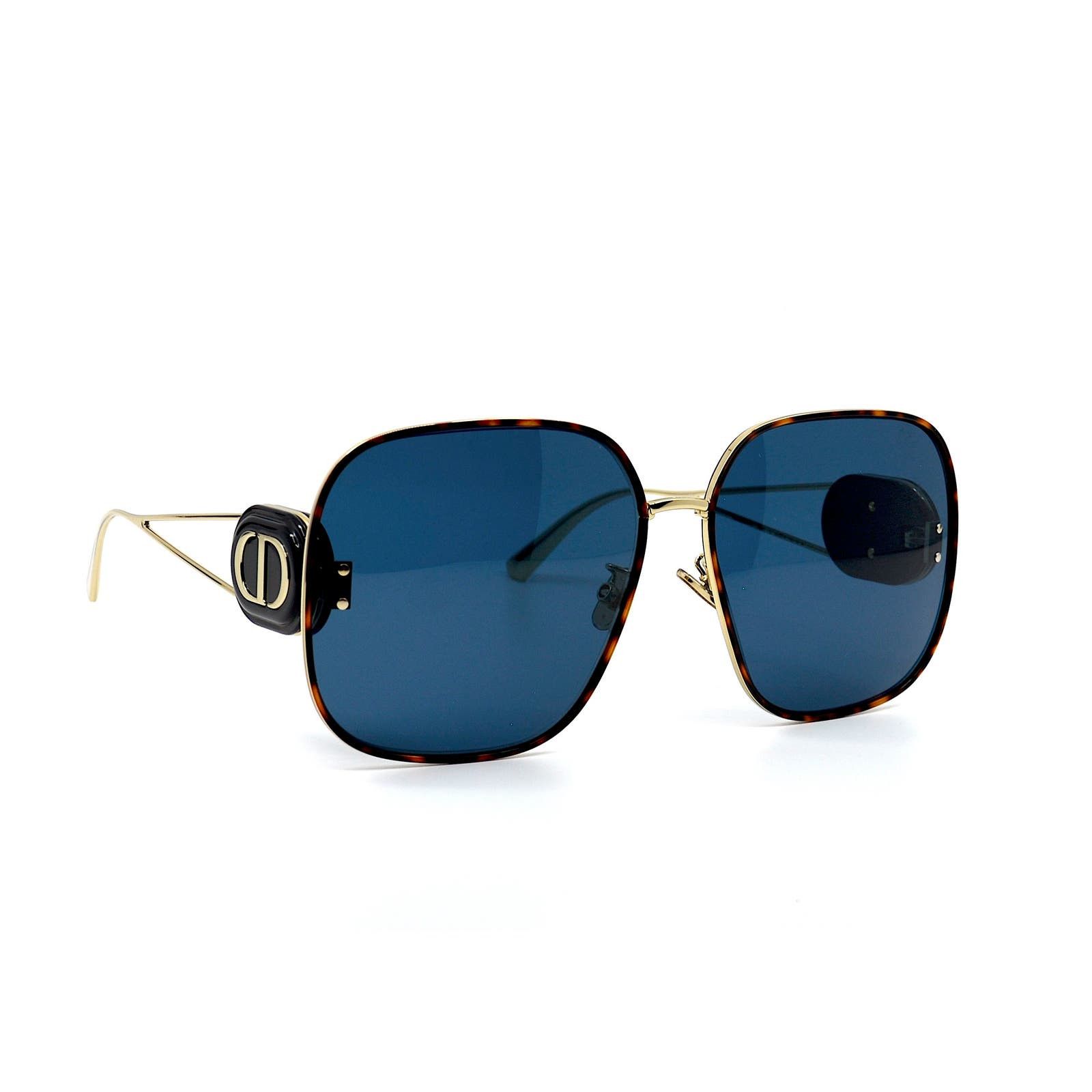 image of Dior Diorbobby S1U 85B Havana/gold Blue Sunglasses, Women's
