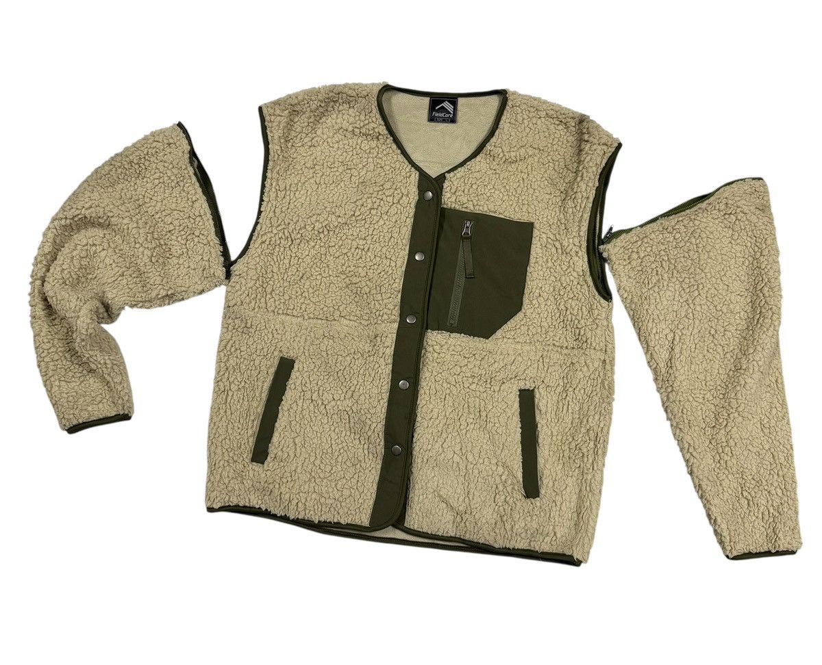 Japanese Brand Fieldcore Wool Boa Fleece Field Cardigan Remover Sleeve Size US L / EU 52-54 / 3 - 7 Thumbnail