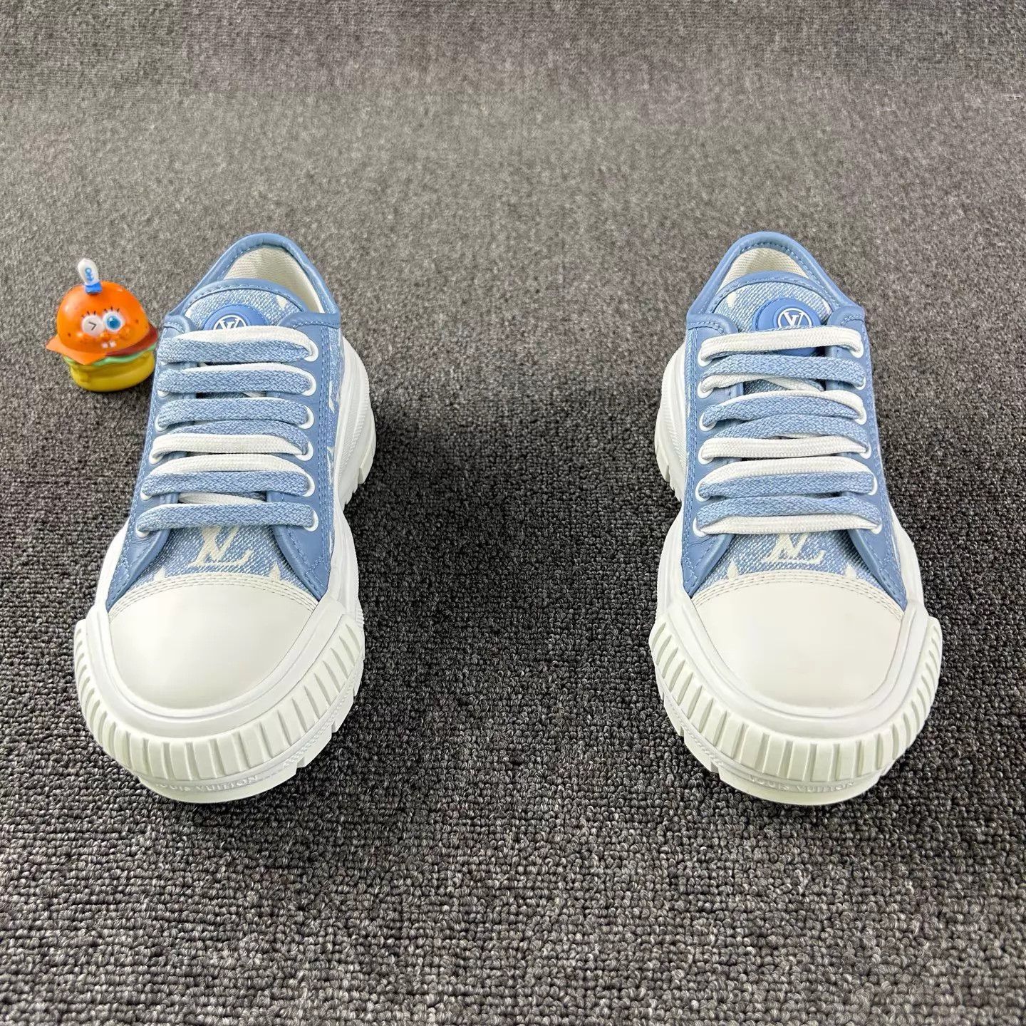 Louis Vuitton LV blue Monogram women's 35 sneakers Size US 4.5 / IT 34.5 - 2 Thumbnail