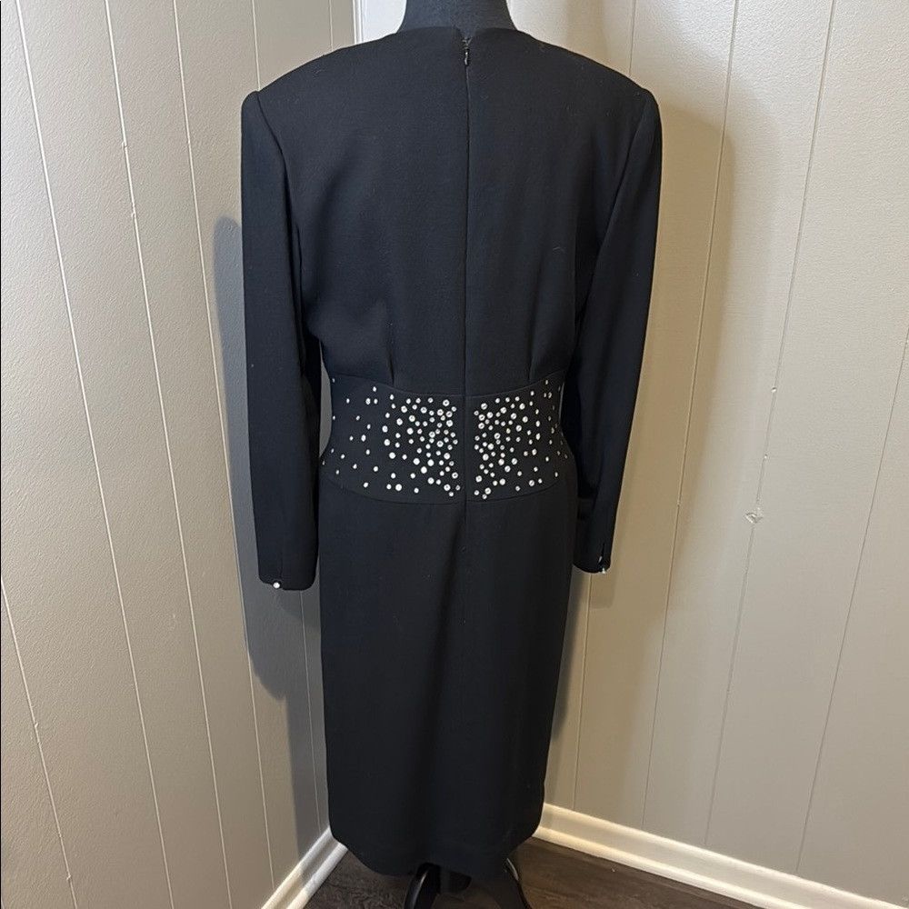 Saks Fifth Avenue Saks Fifth Avenue David Hayes Women’s Large Black Sheath Dr Size L / US 10 / IT 46 - 5 Thumbnail