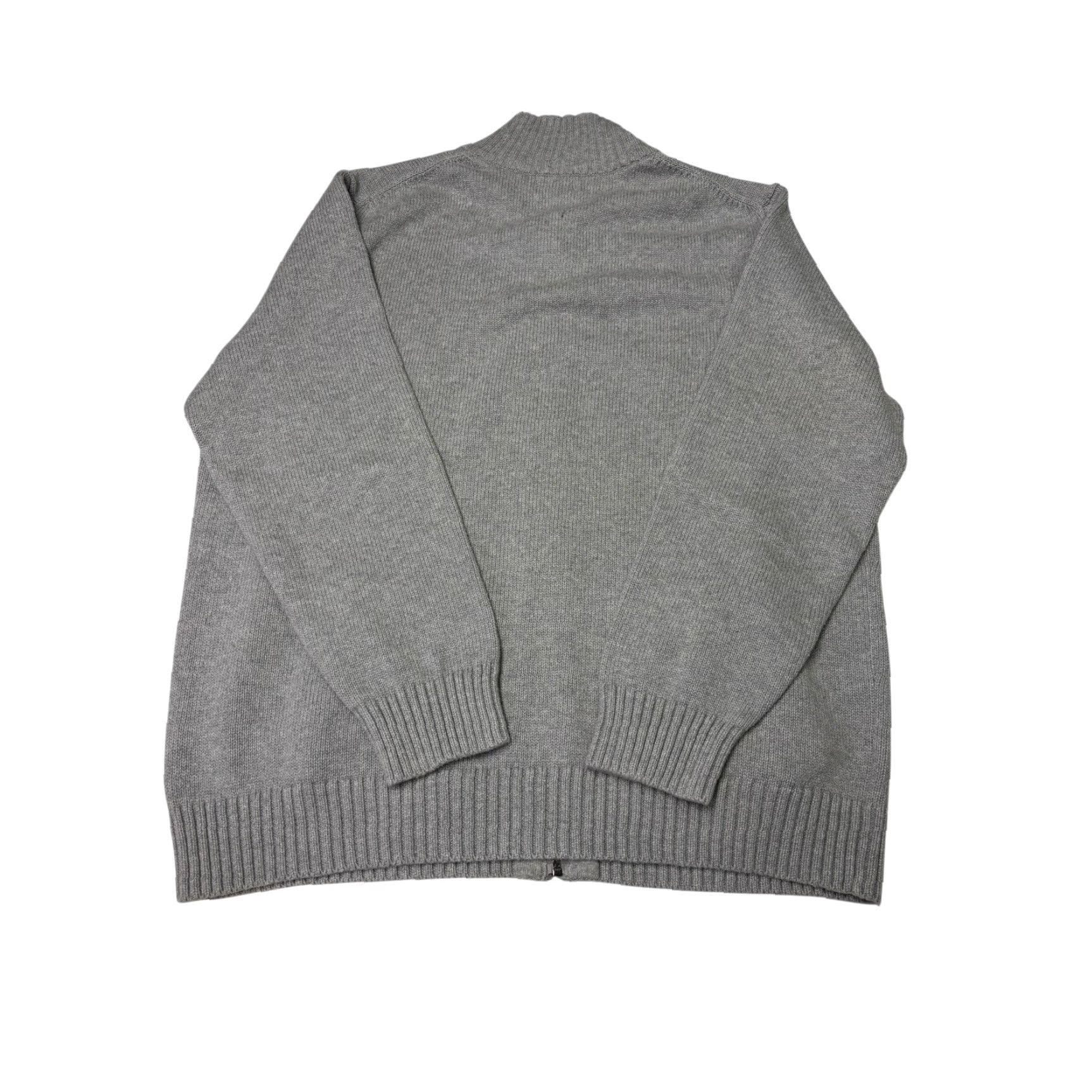 Vintage LL Bean Mens XL Regular Full Zip Mock Neck Sweater Gray Cotton Size US XL / EU 56 / 4 - 3 Thumbnail