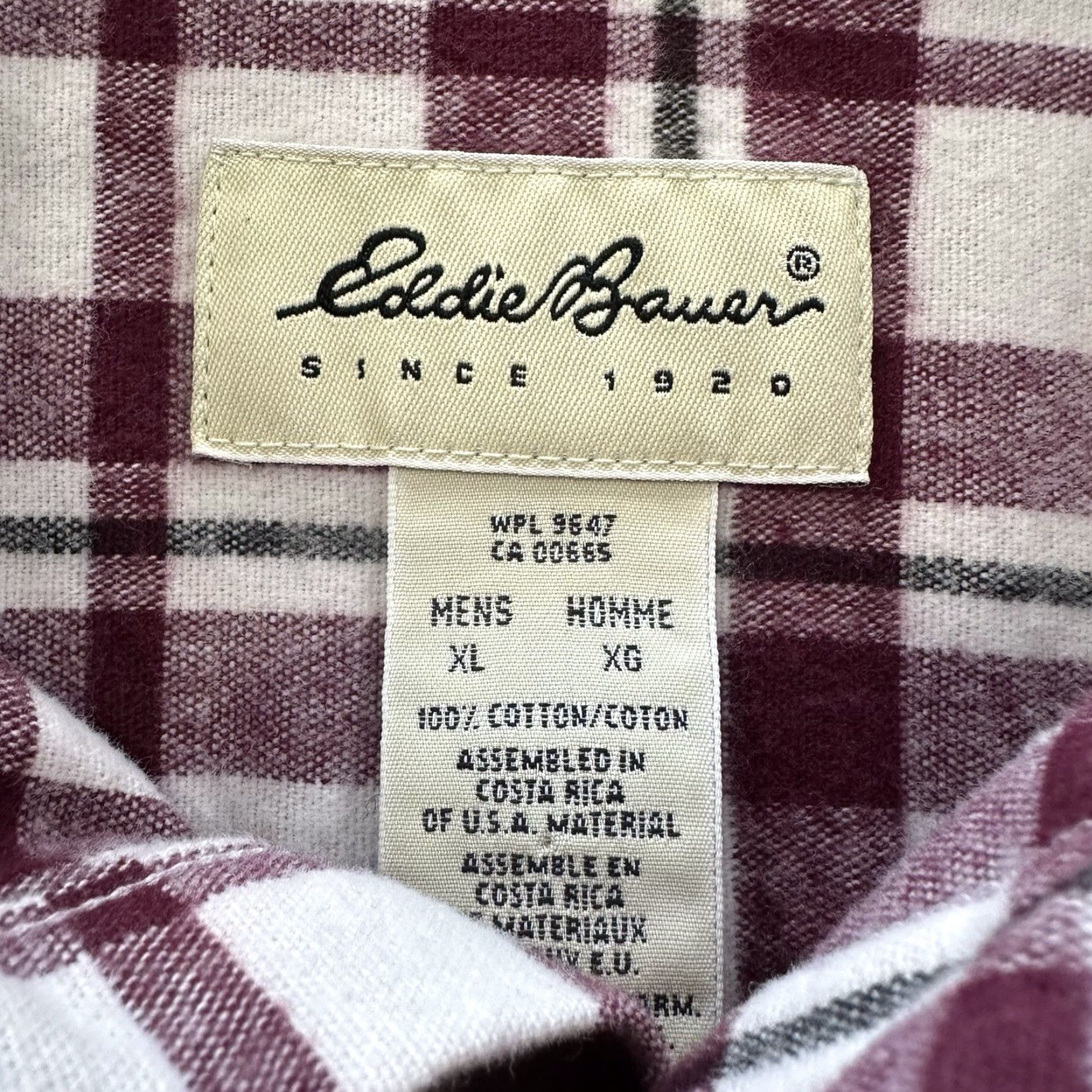 Eddie Bauer Eddie Bauer Plaid Flannel Shirt Mens 2XL Burgundy Long Sleeve Button-Up Collar Cotton Vintage Thick Size US XXL / EU 58 / 5 - 2 Thumbnail