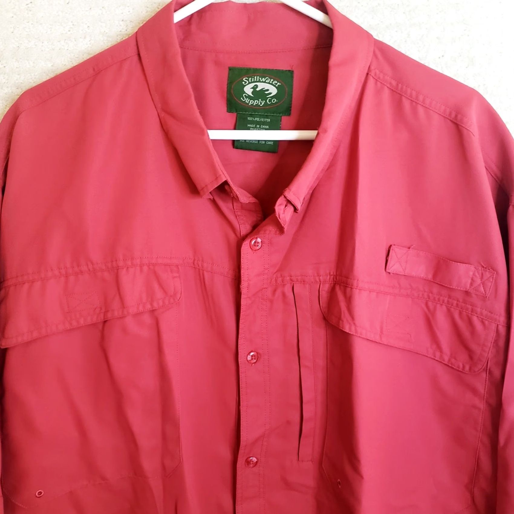 Vintage Stillwater Supply Co Men's Short Sleeve Button Up Vented Fishing Shirt Red 3XL Size US XXL / EU 58 / 5 - 3 Thumbnail