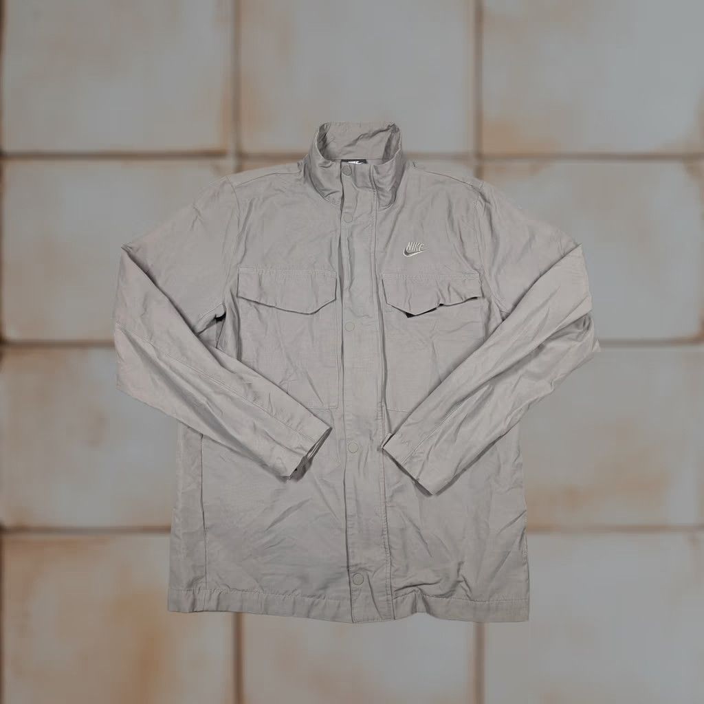 Nike Nike Jacket Mens M Gray Cotton Nylon Full Zip Windbreaker Pockets Size US M / EU 48-50 / 2 - 1 Thumbnail