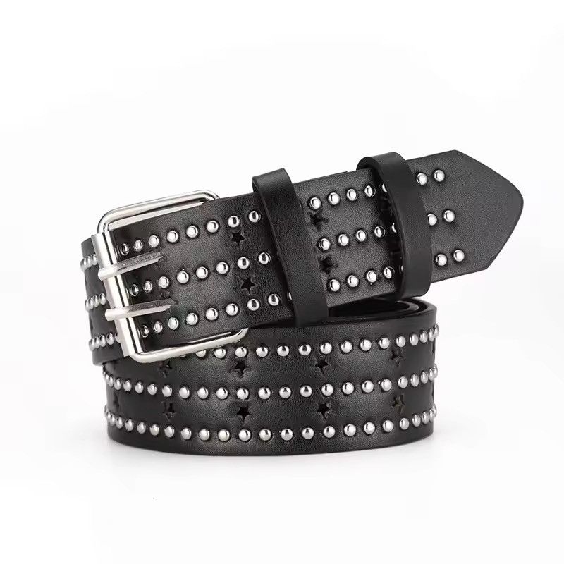 Jewelry Studed PU Leather Belt Size ONE SIZE - 3 Thumbnail