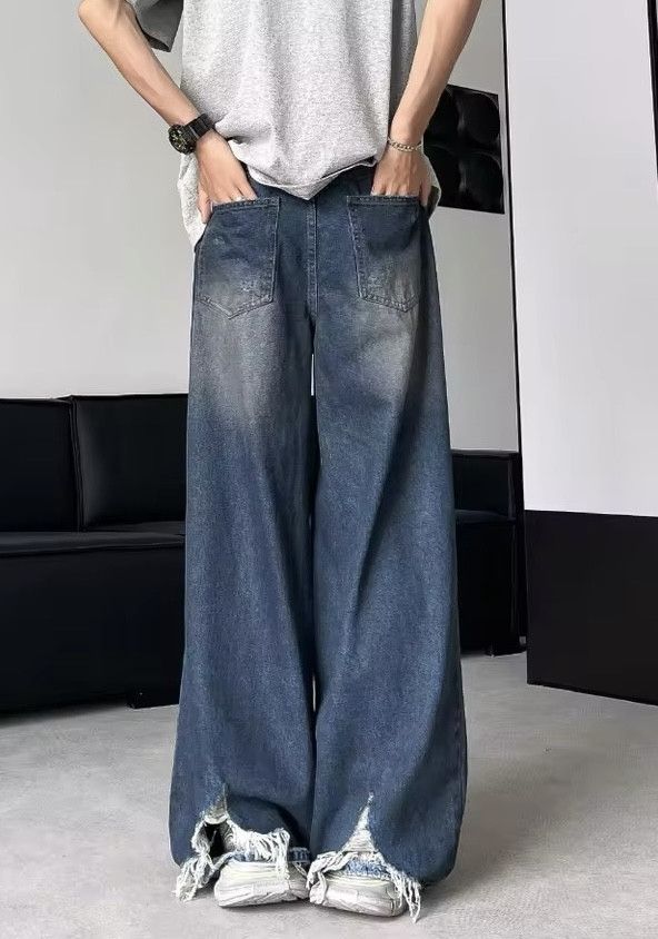 Jean × Vintage Hip Hop Ripped Baggy Jeans Size US 31 - 4 Thumbnail