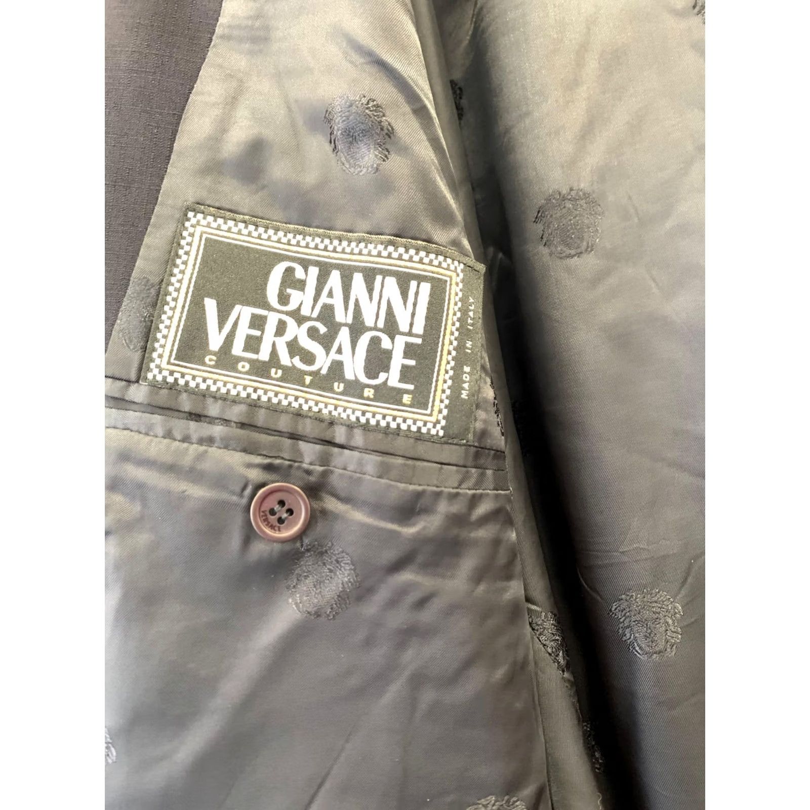 Versace VINTAGE Versace Blazer / Suit Jacket Men’s 42L Black Gianni Versace Couture Made in Italy 2 Piece 3-Button Tailored Blazer Size 42R - 3 Thumbnail