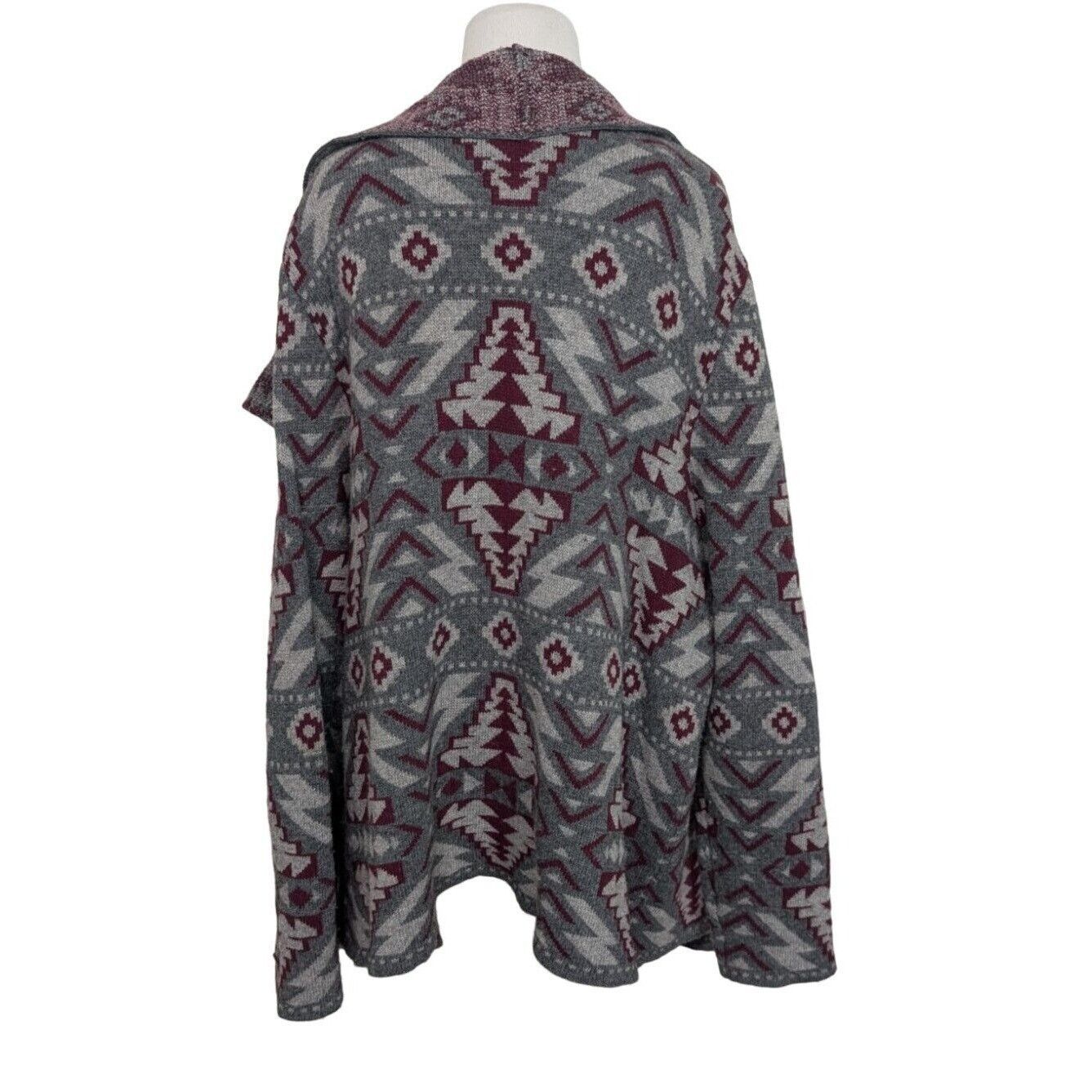 Designer Cabelas Tribal Cardigan Womens Size 2XL Gray Red Western Size XXL / US 16-18 / IT 52-54 - 4 Thumbnail