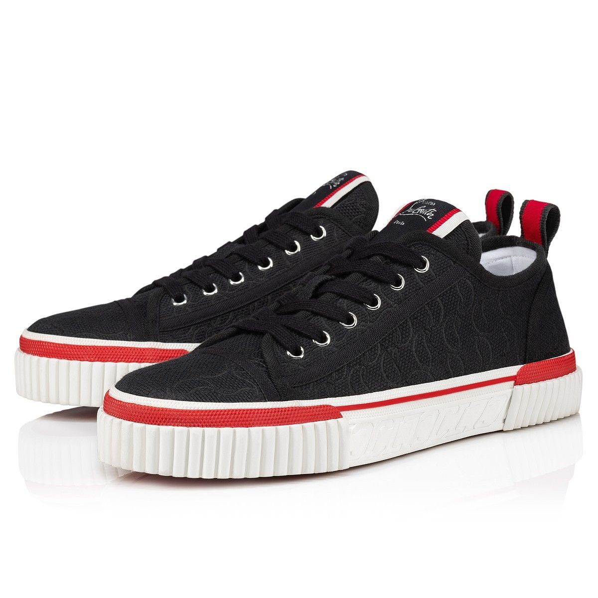 Christian Louboutin os11x0125 Pedro Junior Jacquard Low-Top Sneakers in Black Size US 9 / EU 42 - 2 Thumbnail