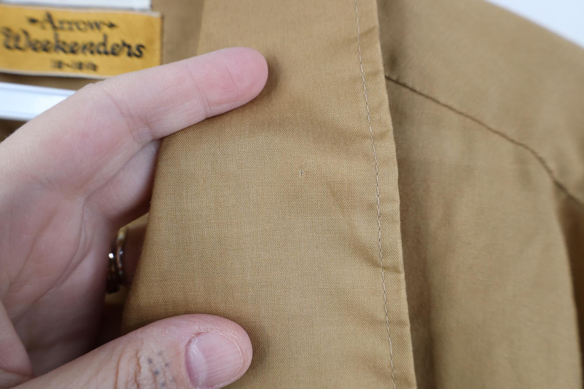 Vintage Vintage 60s Rockabilly Collar Button Shirt Beige Sanforized Size US XXL / EU 58 / 5 - 6 Thumbnail
