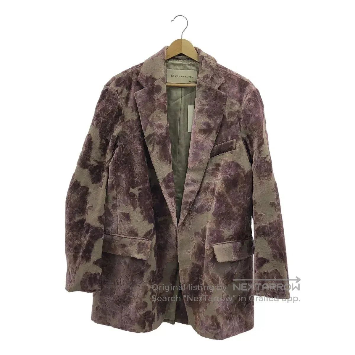 Dries Van Noten Dries Van Noten Purple Velvet Floral Jacket. Size XS / US 0-2 / IT 36-38 - 1 Thumbnail