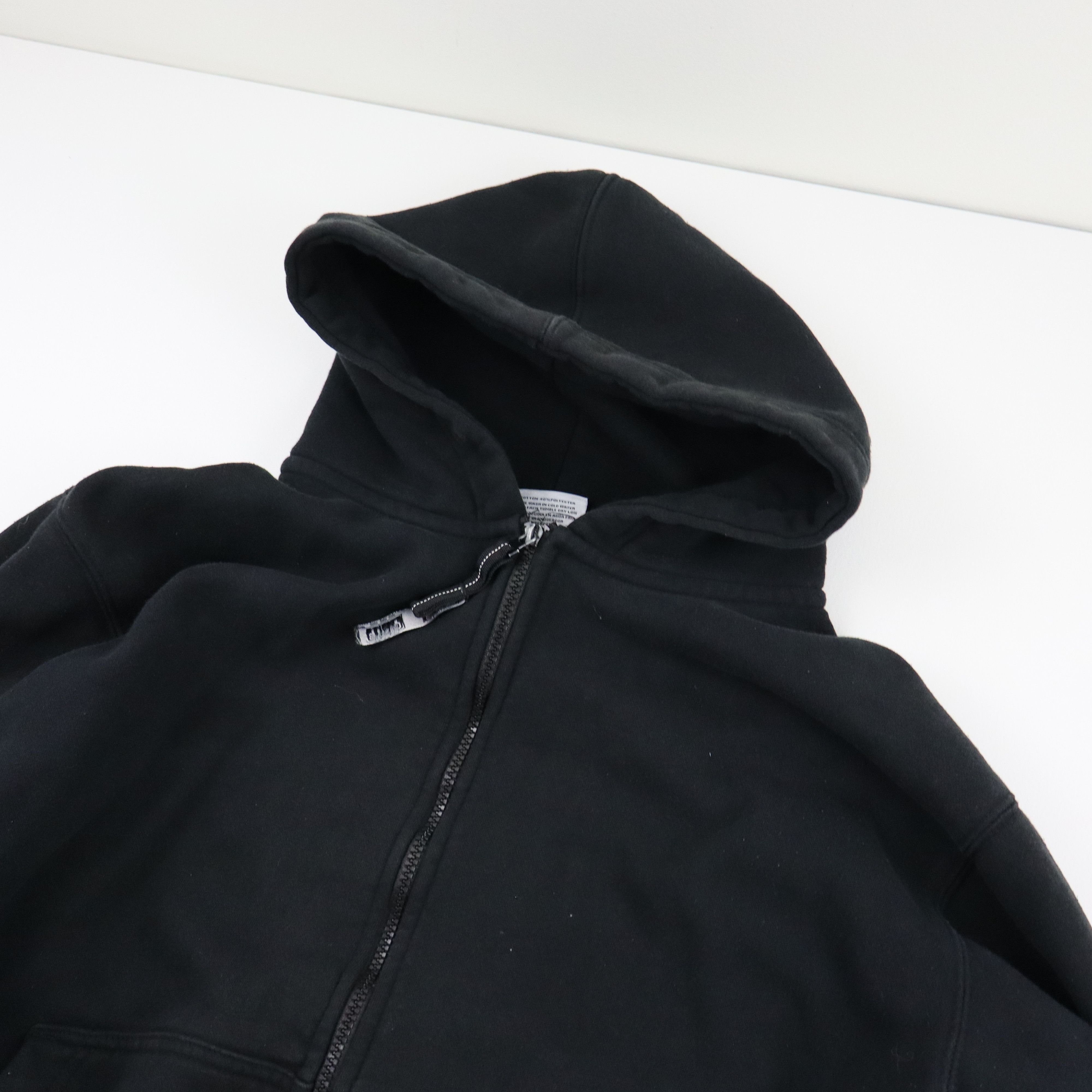 Ninth Hall × Vintage Boxy Baggy Distressed Black Zip Up Hoodie Mens Medium Size US M / EU 48-50 / 2 - 5 Thumbnail