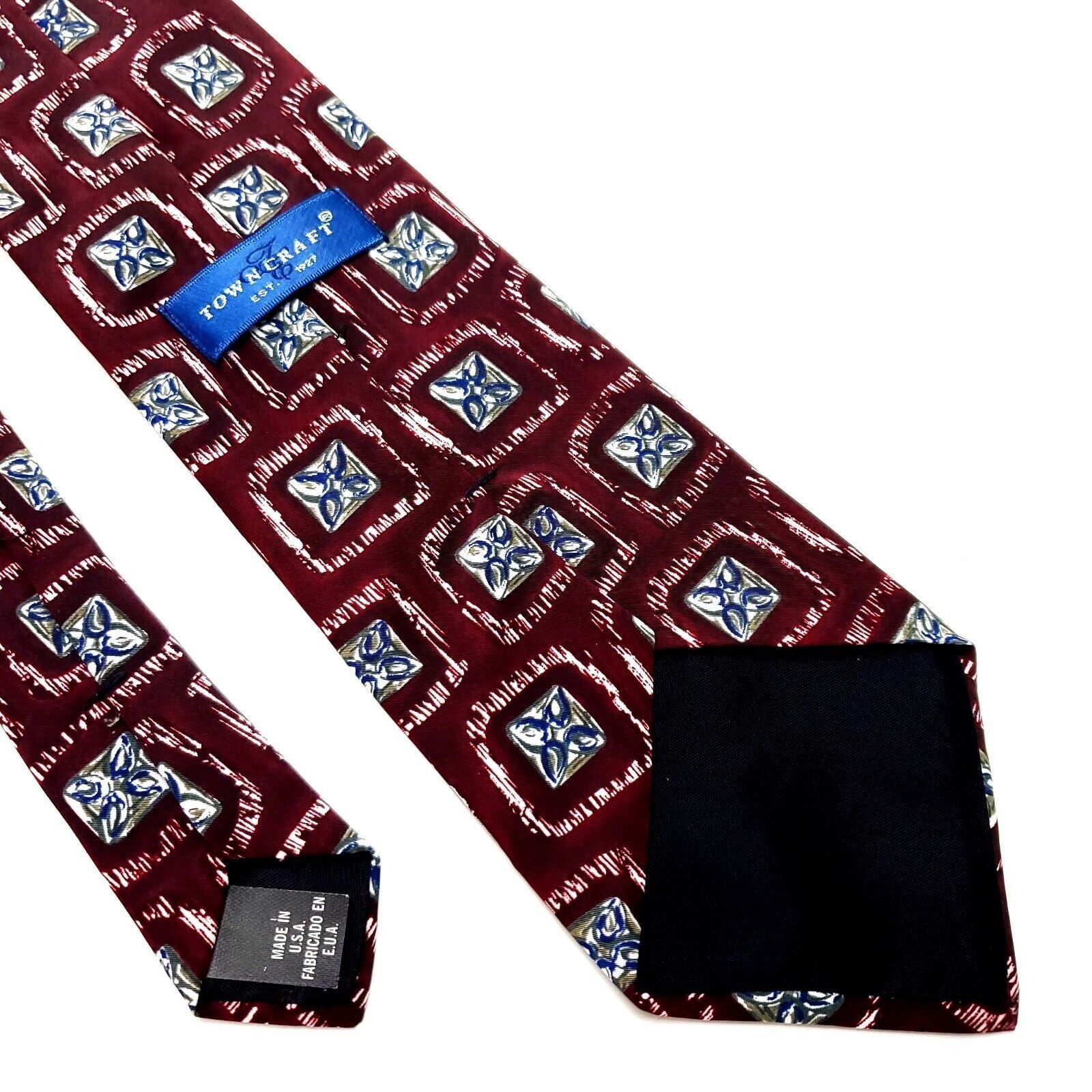 Towncraft Towncraft Polyester Tie Red Geometric Print Size ONE SIZE - 3 Thumbnail