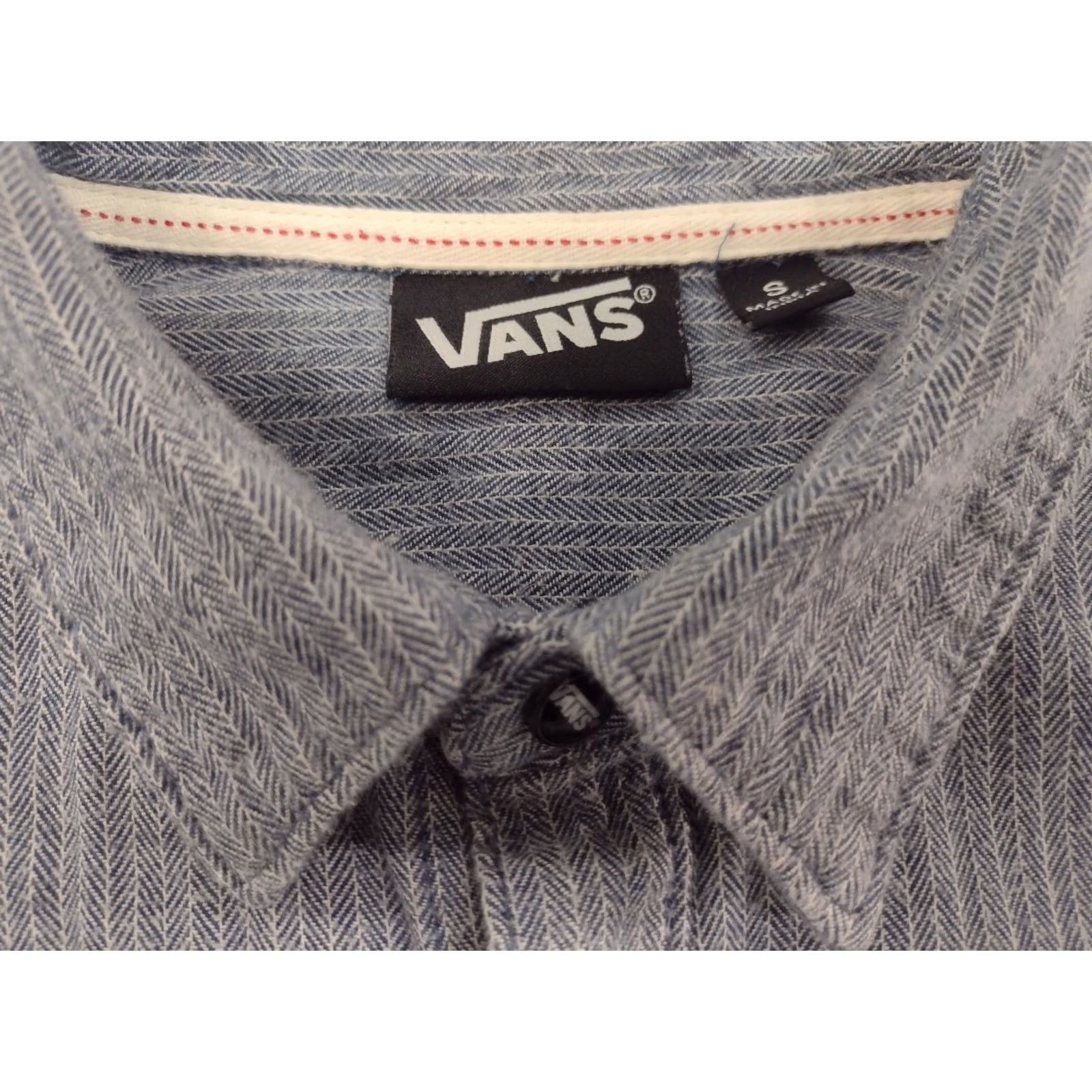 Vans VANS Flannel Shirt Button-Up Shirt Long Sleeve Blue/Wht Stripes 703 Men S Regular with Pockets All Seasons Casual Workwear Size US S / EU 44-46 / 1 - 4 Thumbnail