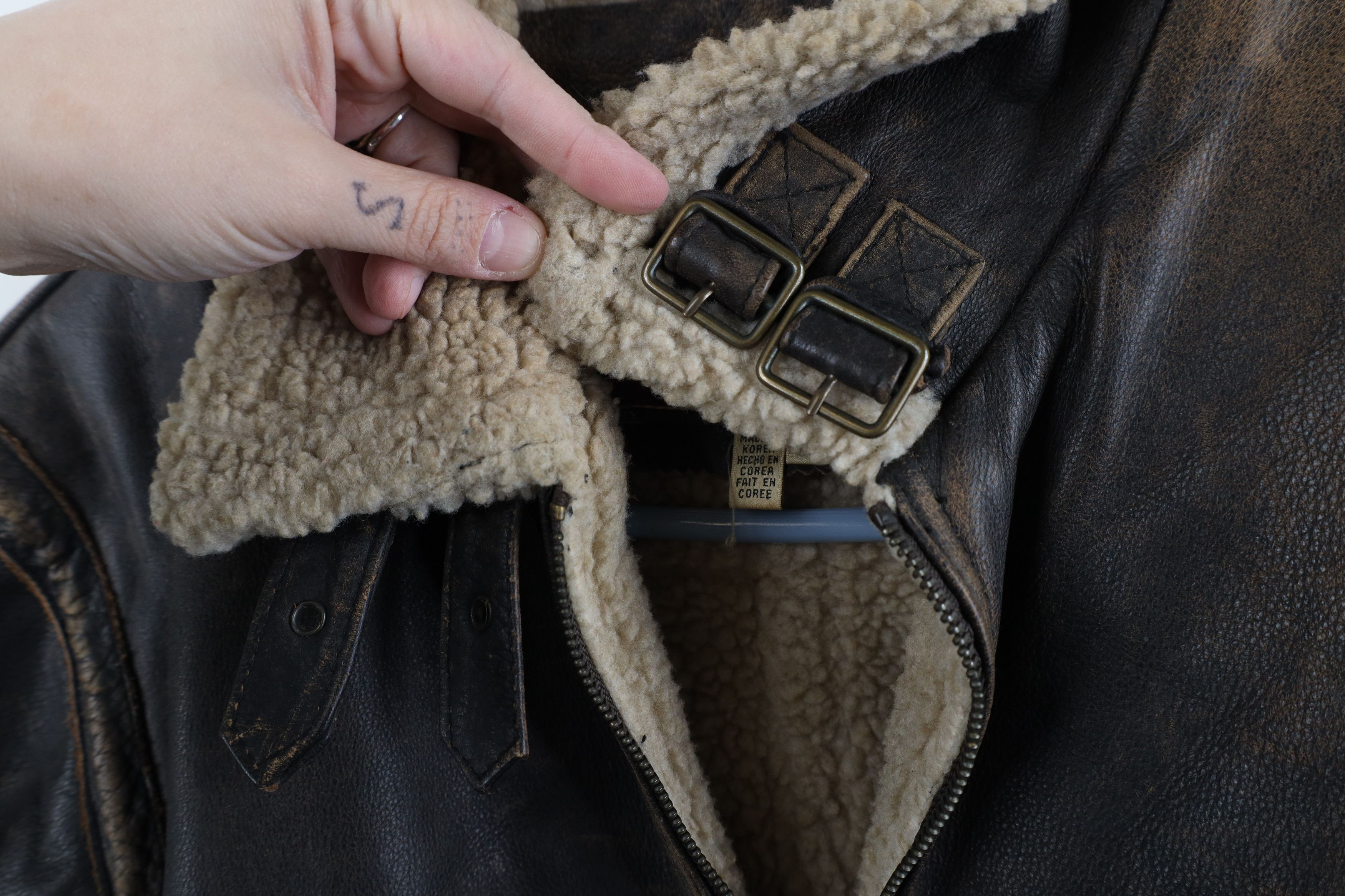 Vintage Vintage 90s Streetwear Lined Leather B3 Bomber Jacket Size S / US 4 / IT 40 - 4 Thumbnail