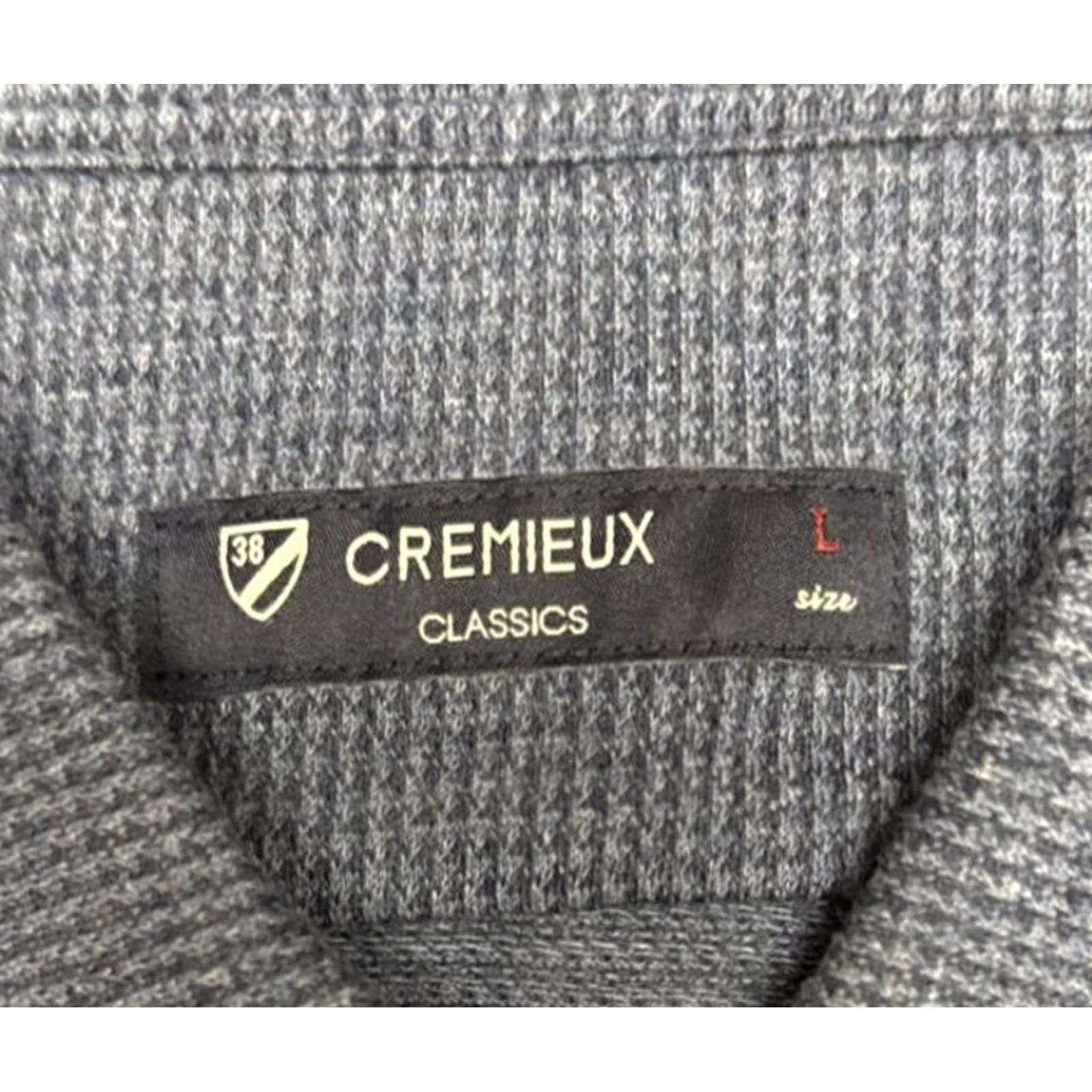 Cremieux Cremieux Button-Up Shirt Mens L Waffle Knit Thermal Long Sleeve Blue Cotton Polyester Solid Shirt Size US L / EU 52-54 / 3 - 2 Thumbnail