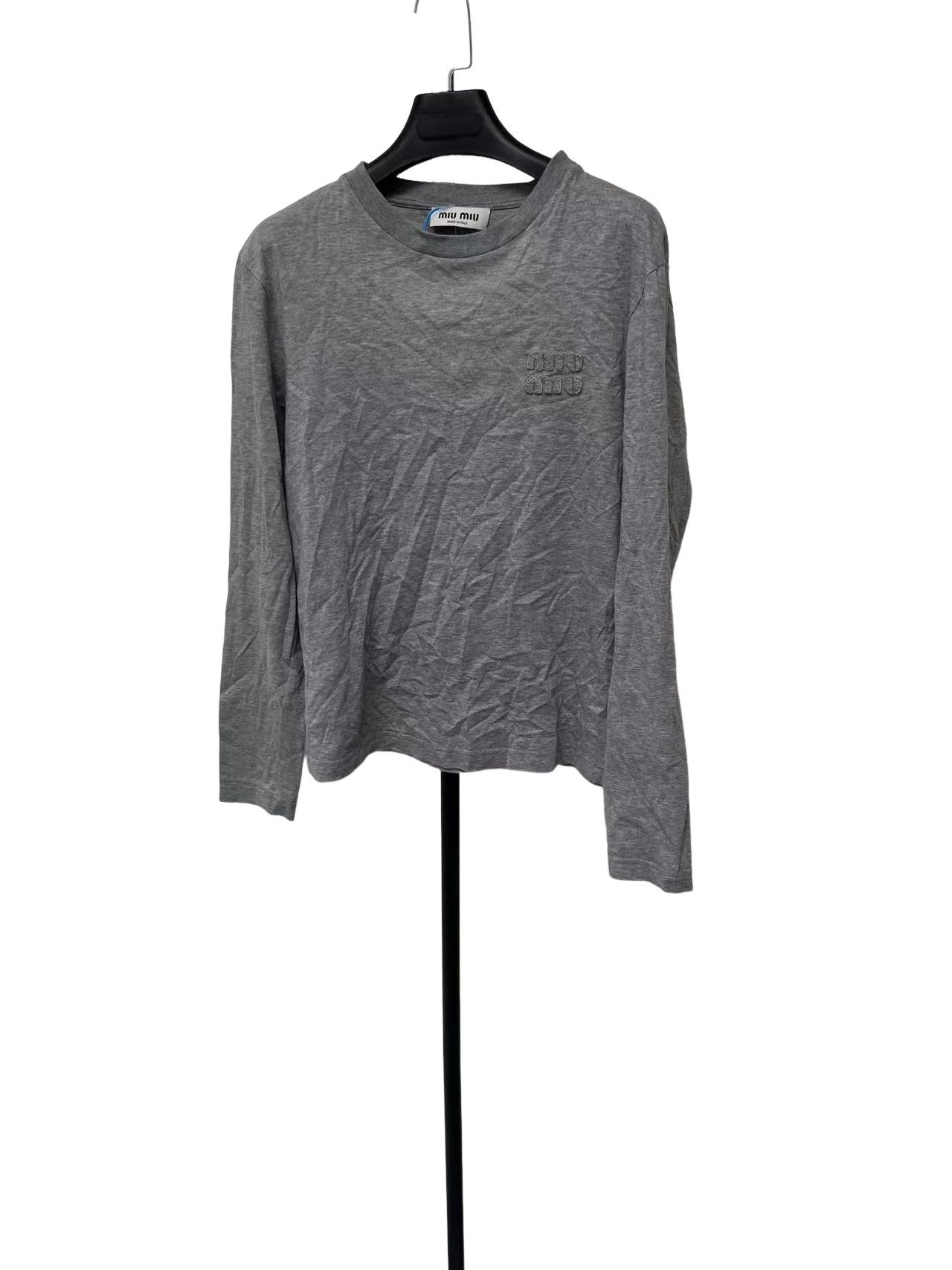 Miu Miu Miu Miu Logo Embroidery Long Sleeve T-Shirt S Size S / US 4 / IT 40 - 1 Thumbnail