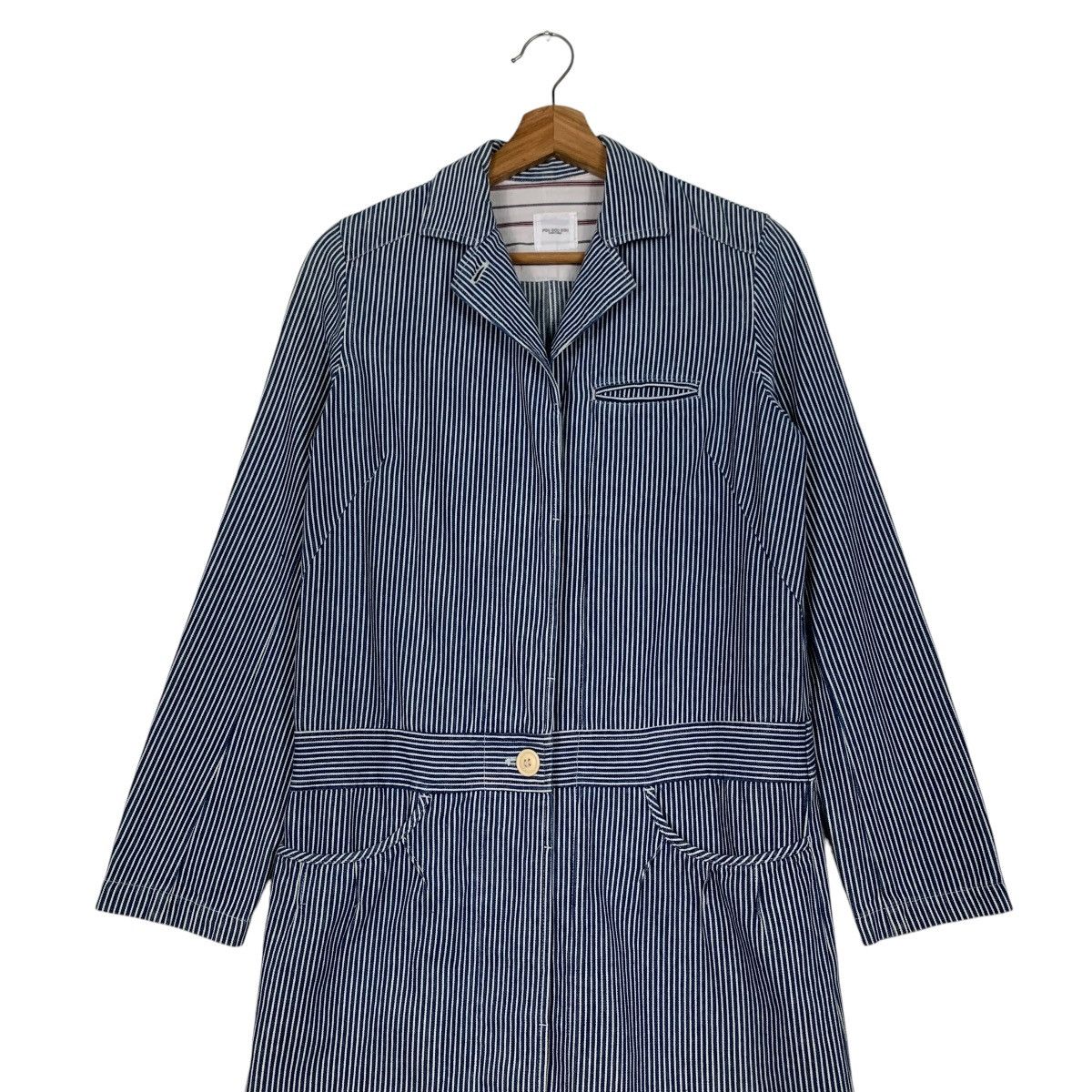 Japanese Brand POU DOU DOU Hickory Striped Long Coat #2327-C104 Size M / US 6-8 / IT 42-44 - 3 Thumbnail